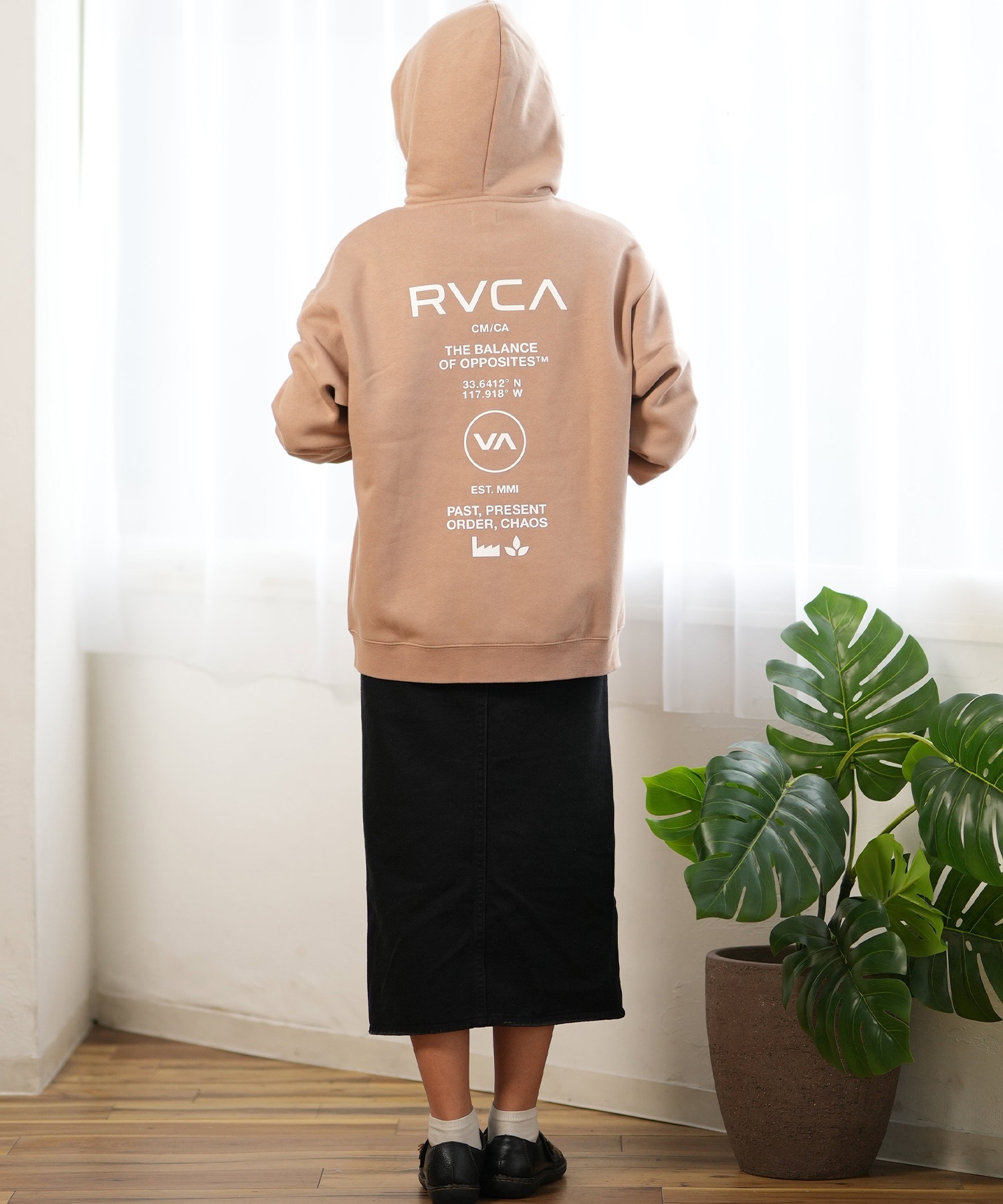 RVCA ルーカ パーカー ジップアップ レディース スウェット フーディー バックプリント 裏起毛 BE044-P03 ムラサキスポーツ限定 RVCA ルーカ パーカー ジップアップ レディース スウェット