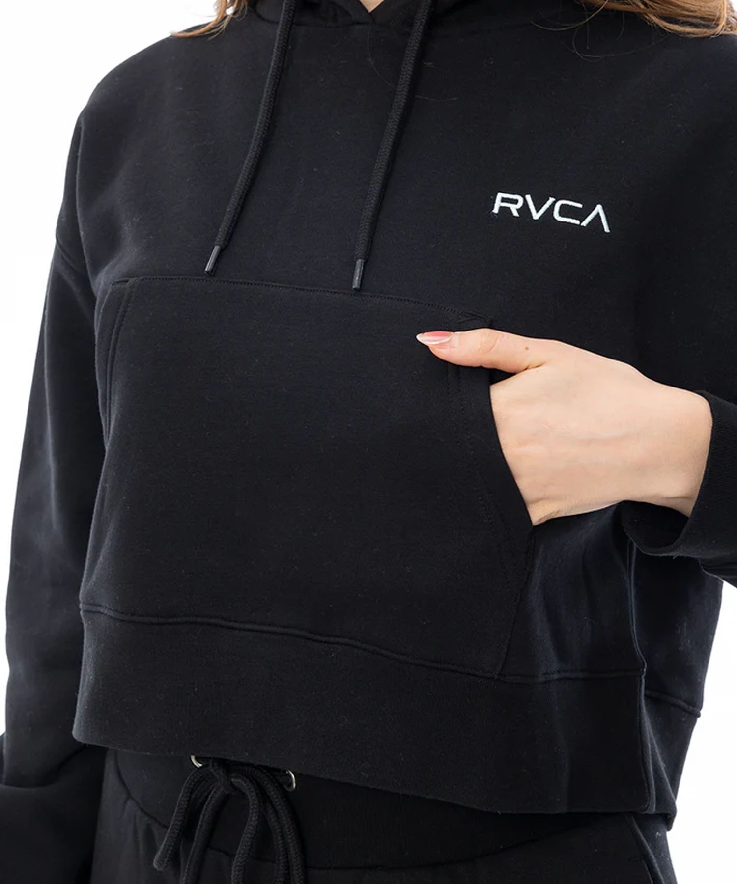 RVCA ルーカ パーカー レディース クロップド丈 バックプリント
