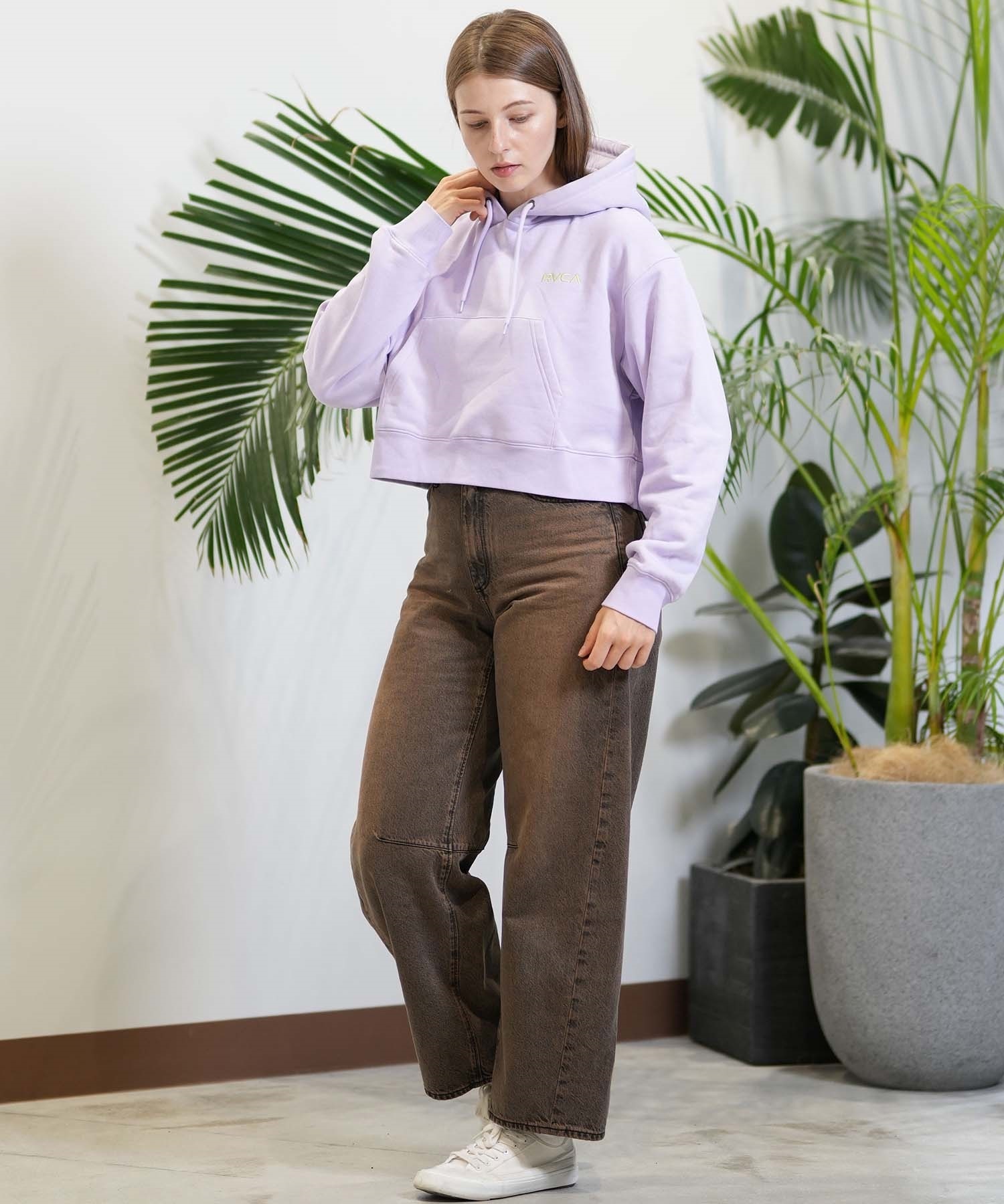 RVCA ルーカ パーカー レディース クロップド丈 バックプリント