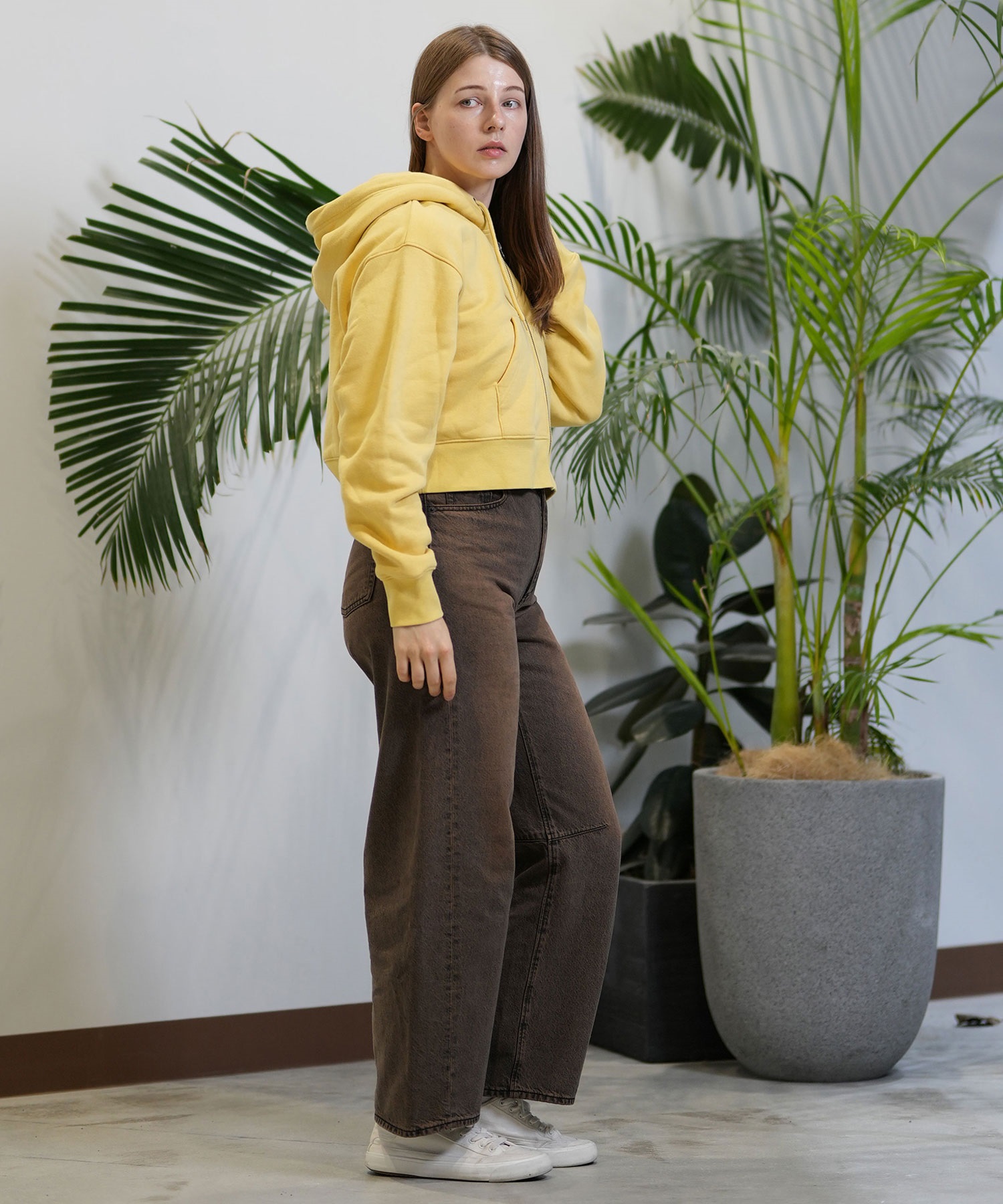 RVCA ルーカ ジップアップ パーカー レディース ショート丈