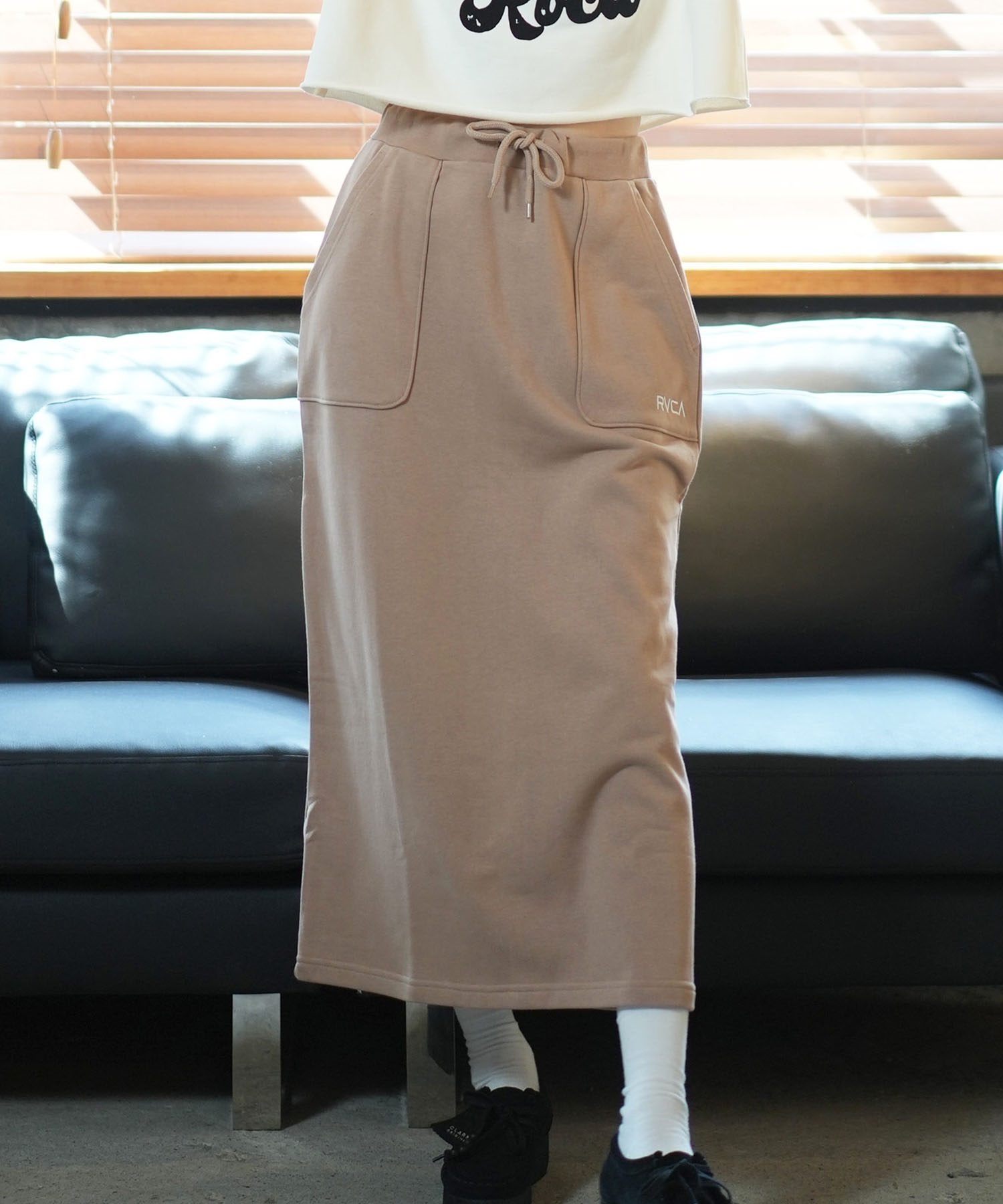 RVCA ルーカ スウェットスカート レディース ロングスカート スリット