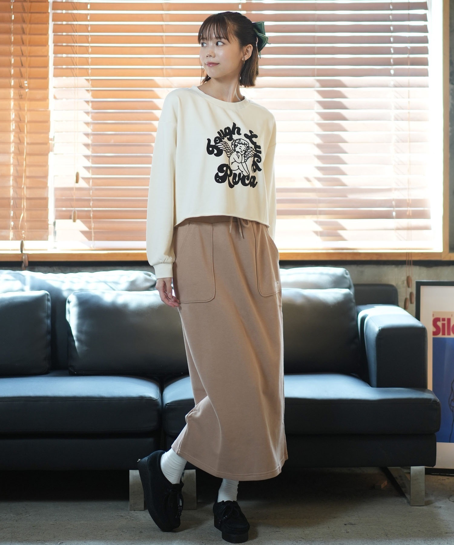 RVCA ルーカ スウェットスカート レディース ロングスカート スリット