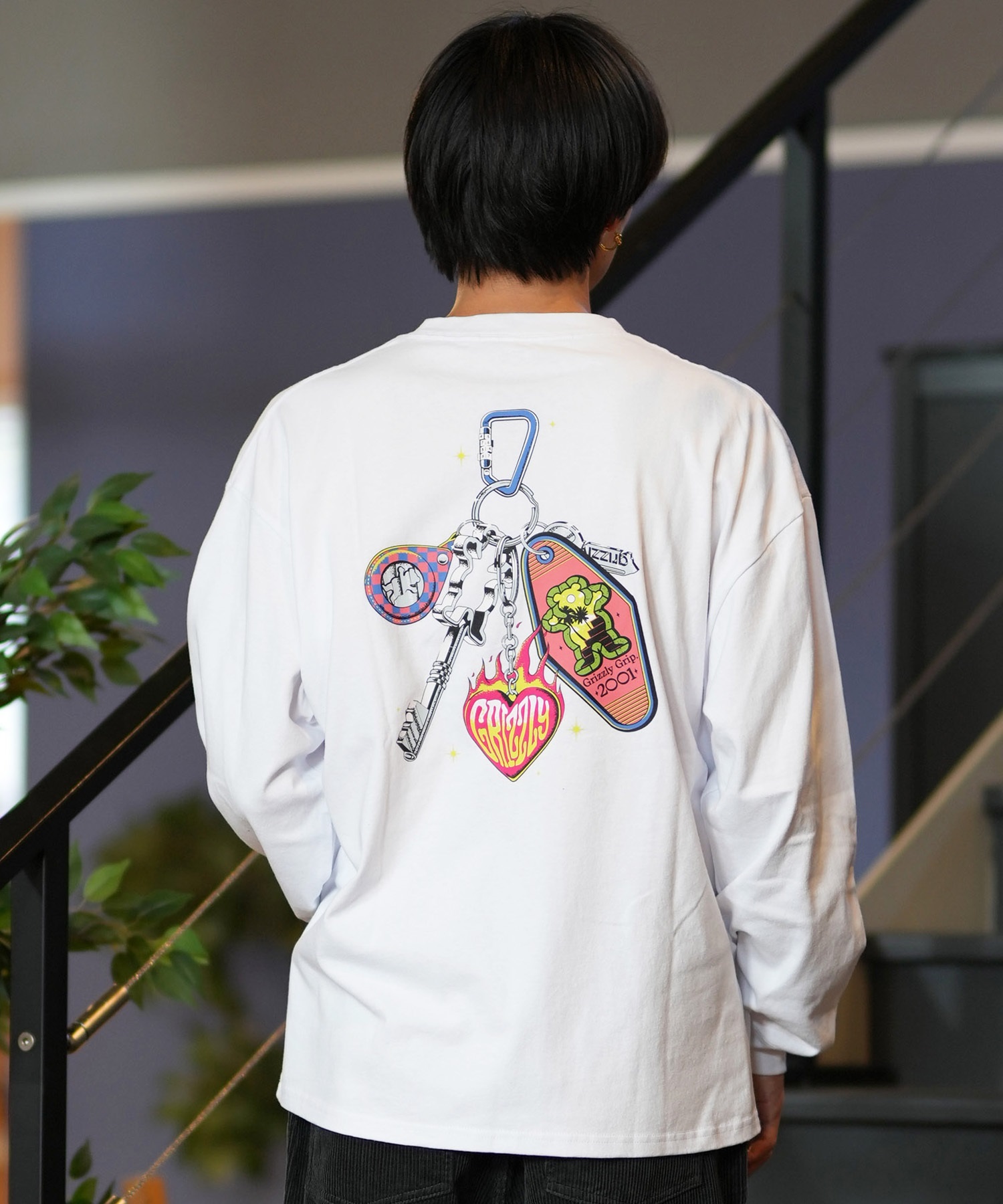 GRIZZLY グリズリー 長袖 Tシャツ メンズ ロンT バックプリント