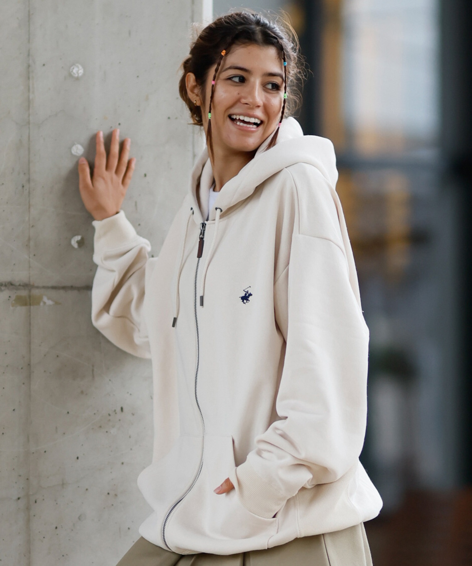 BEVERY HILLS P.C ビバリーヒルズポロクラブ パーカー ジップアップ レディース ワンポイント ロゴ 裏起毛 4422-5757 BEVERY HILLS P.C ビバリーヒルズポロクラブ パーカー ジップ