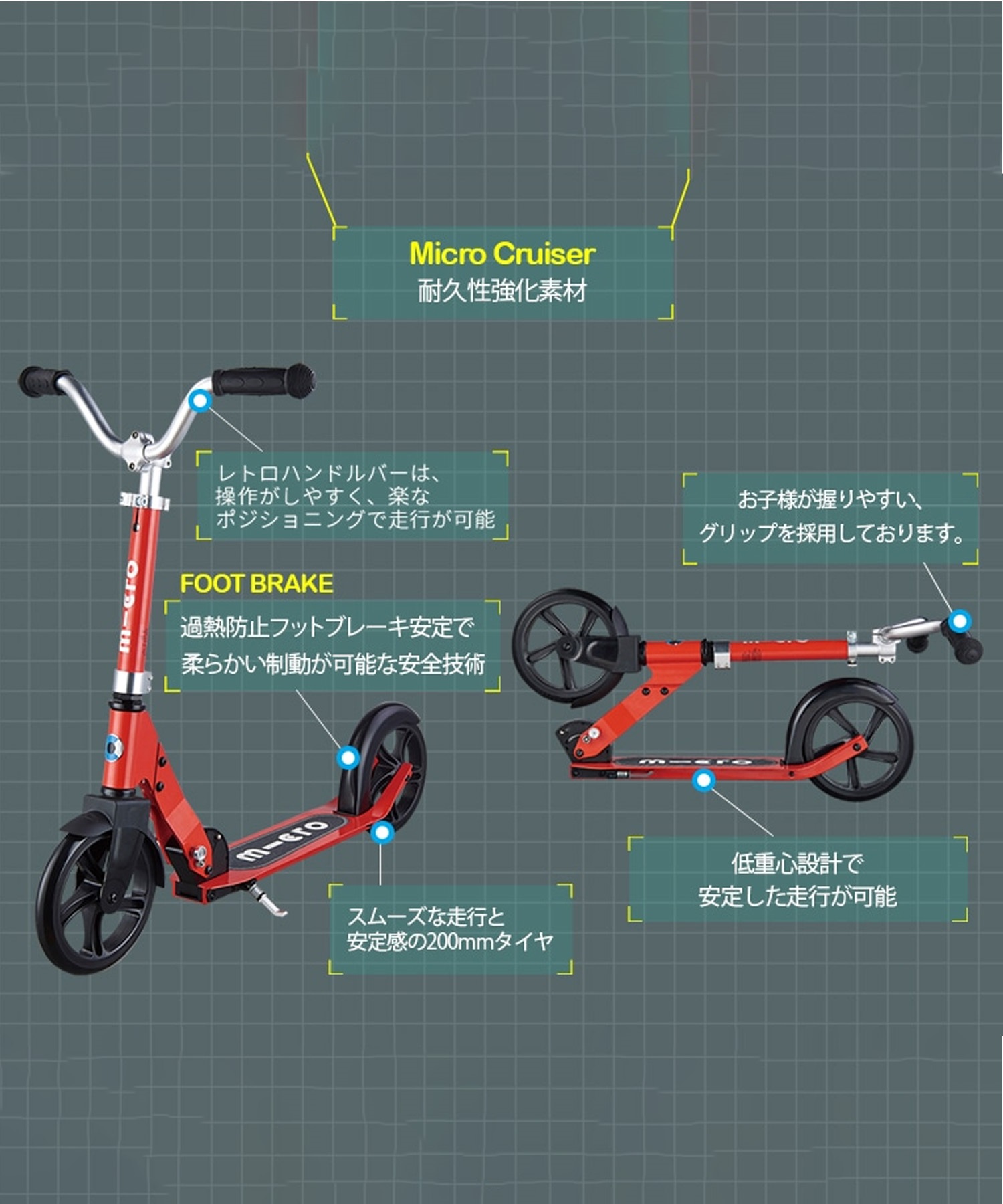 M-CRO マイクロスクーター キックボード マイクロ クルーザー
