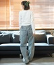 LOVE BOATラブボート 長袖 Tシャツ レディース ロンT ショート丈 ワンポイント ロゴ レオパード柄 LB-LST09(WH-M)