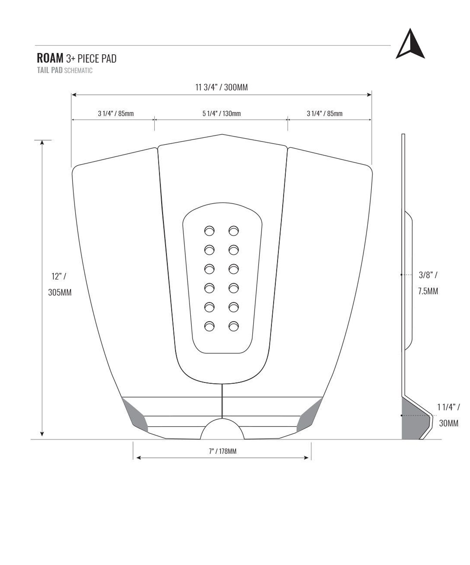 ROAM ローム 3+PIECE DECKPAD デッキパッド サーフィン 滑り止め
