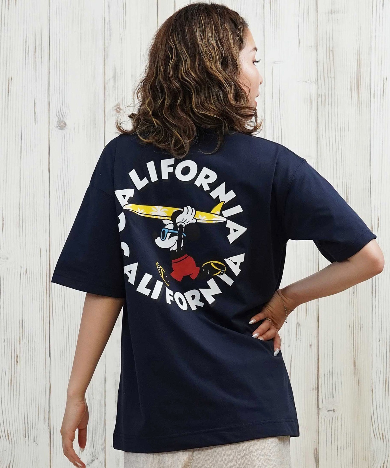 ANTIBAL アンティバル 水着 レディース ラッシュガード 半袖 Tシャツ ミッキーマウス 水陸両用 UVカット 253AN2ST570(BLK-FREE)