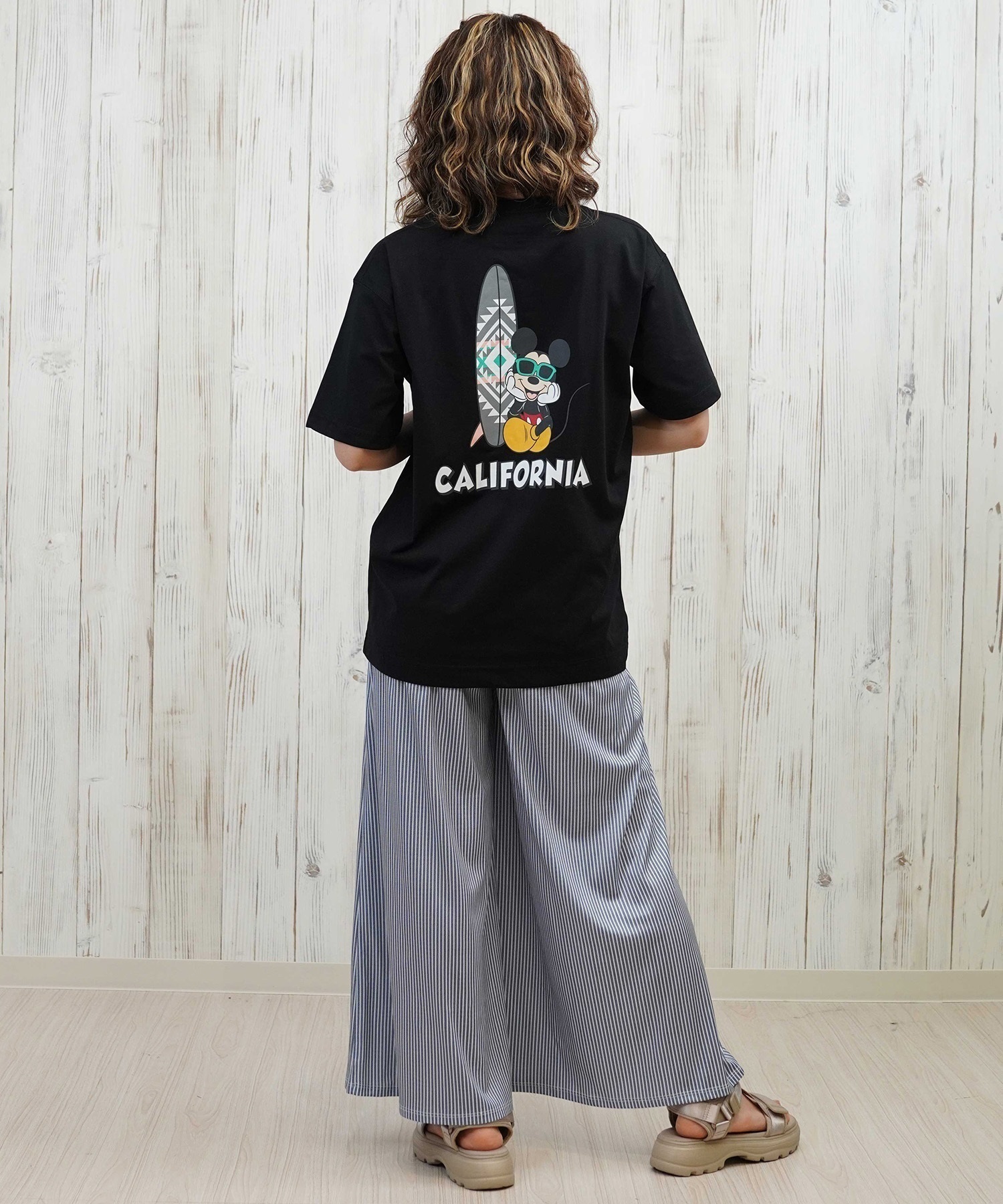 ANTIBAL アンティバル 水着 レディース ラッシュガード 半袖 Tシャツ ミッキーマウス 水陸両用 UVカット 253AN2ST570(BLK-FREE)