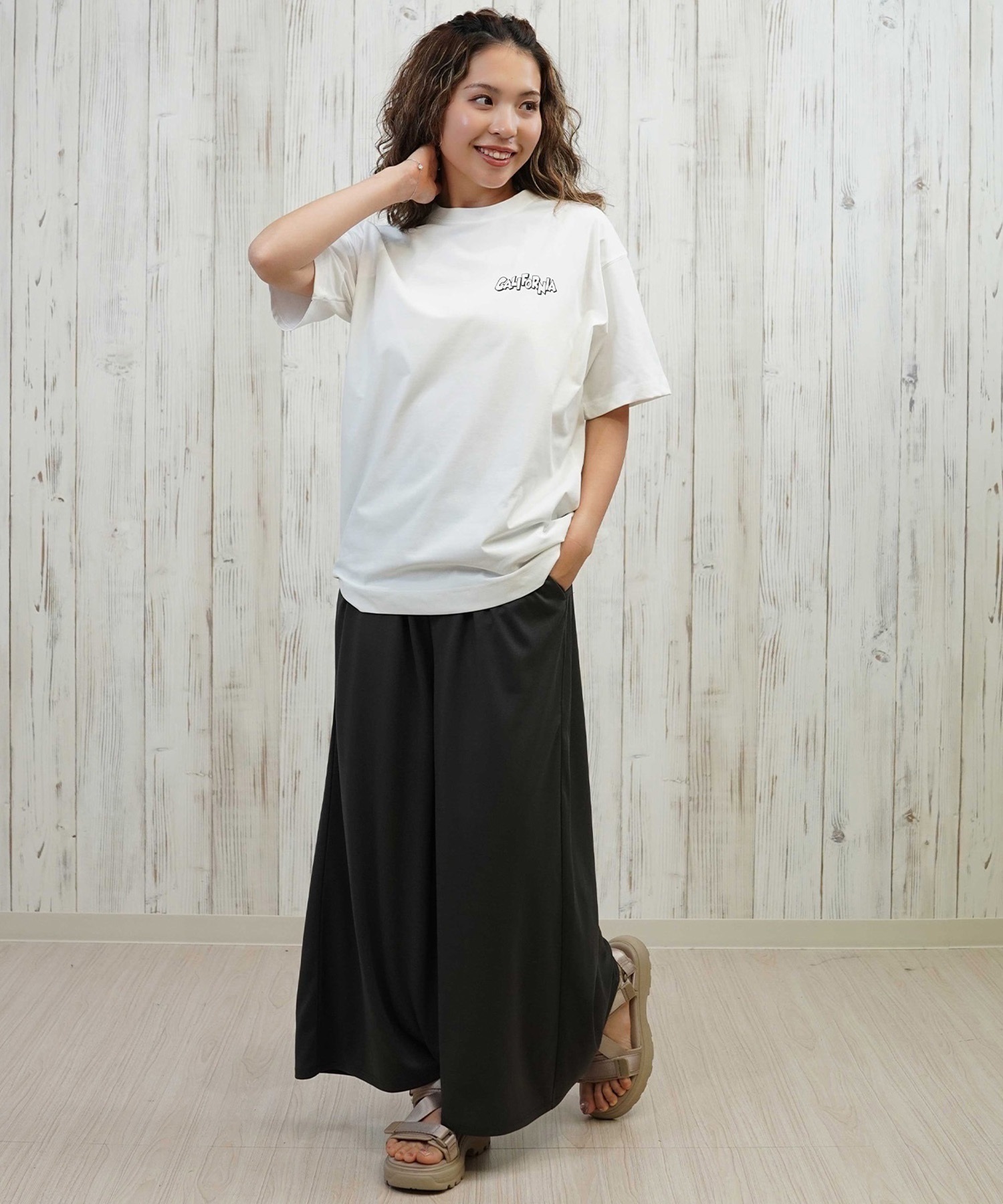 ANTIBAL アンティバル 水着 レディース ラッシュガード 半袖 Tシャツ ミッキーマウス 水陸両用 UVカット 253AN2ST570(BLK-FREE)