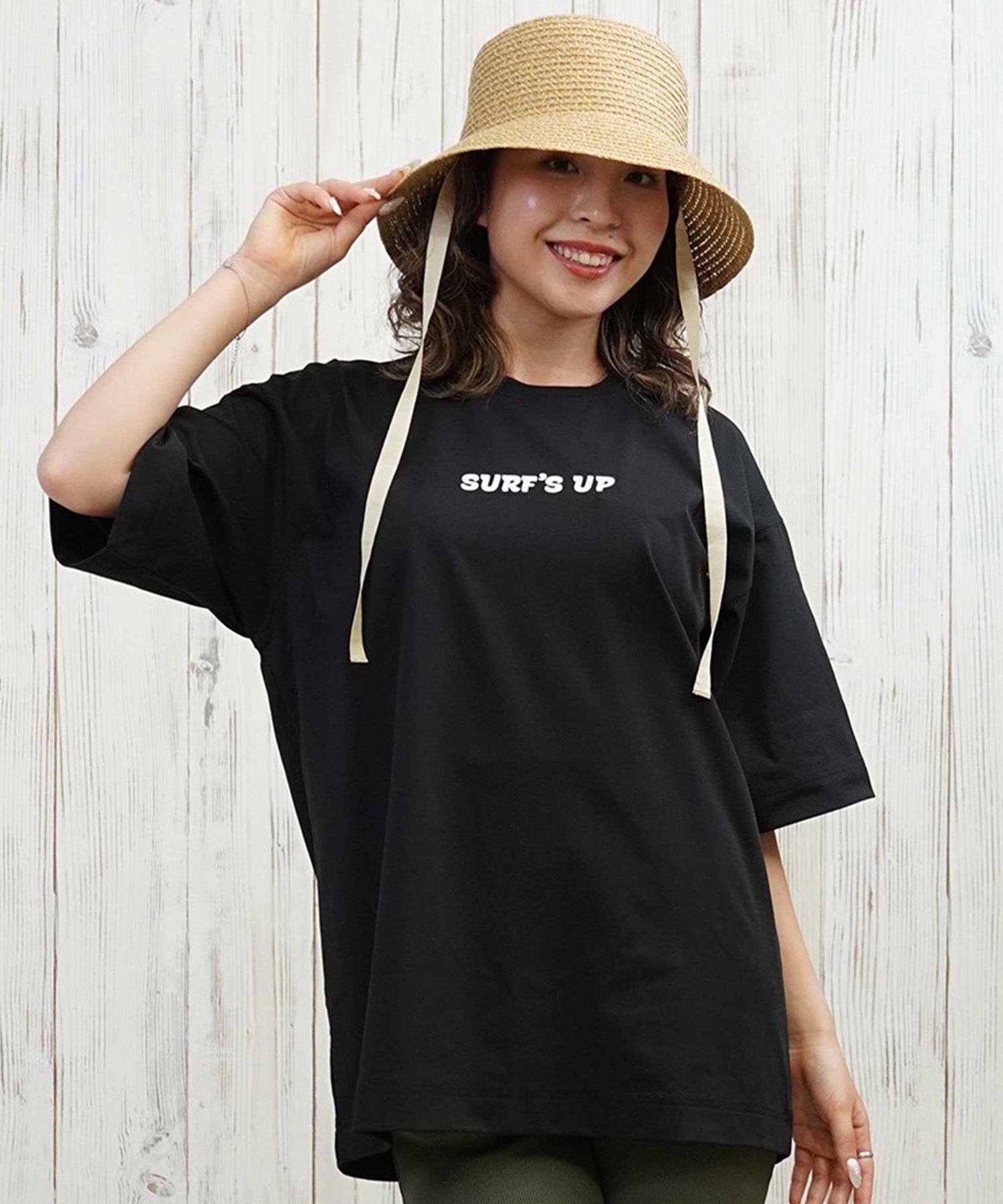 ANTIBAL アンティバル 水着 レディース ラッシュガード 半袖 Tシャツ スヌーピー 水陸両用 UVカット 253AN2ST640(BLK-FREE)