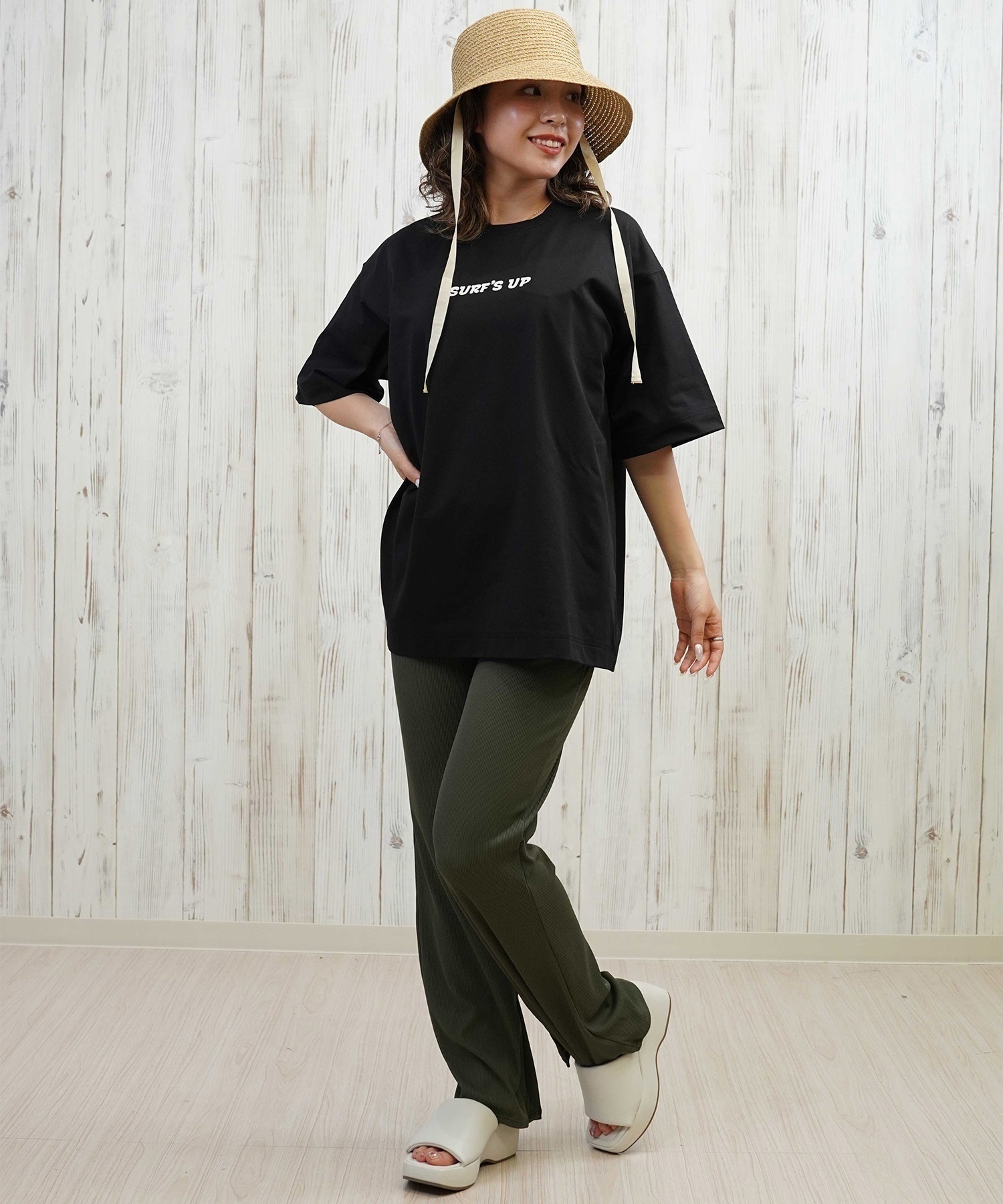ANTIBAL アンティバル 水着 レディース ラッシュガード 半袖 Tシャツ スヌーピー 水陸両用 UVカット 253AN2ST640(BLK-FREE)