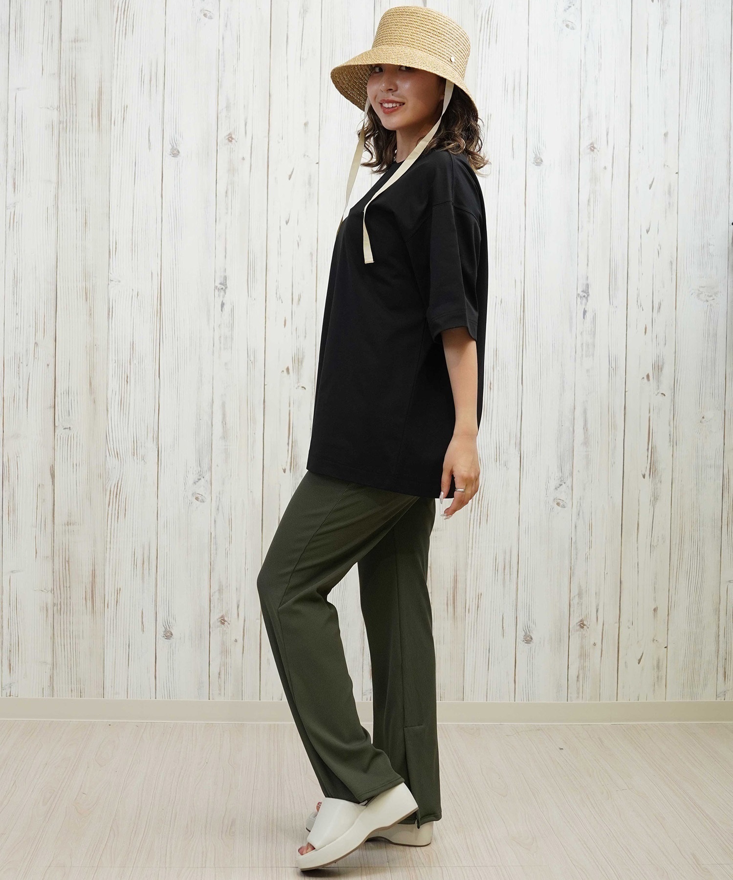 ANTIBAL アンティバル 水着 レディース ラッシュガード 半袖 Tシャツ スヌーピー 水陸両用 UVカット 253AN2ST640(BLK-FREE)