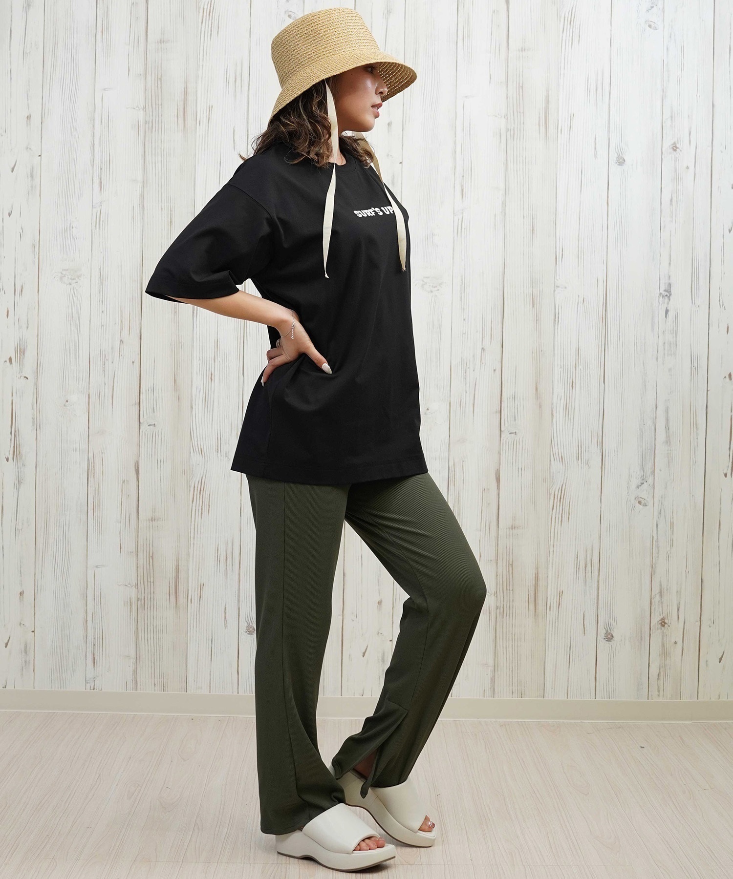 ANTIBAL アンティバル 水着 レディース ラッシュガード 半袖 Tシャツ スヌーピー 水陸両用 UVカット 253AN2ST640(BLK-FREE)