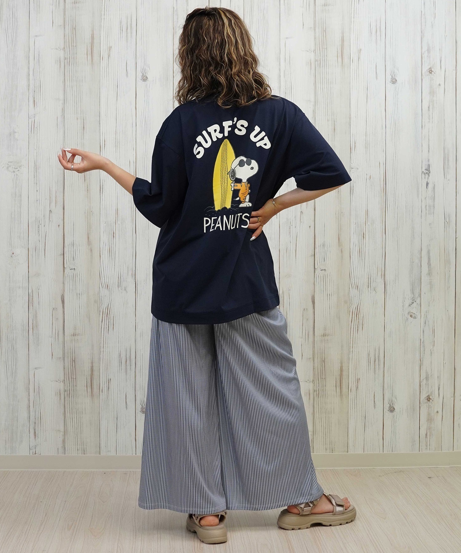 ANTIBAL アンティバル 水着 レディース ラッシュガード 半袖 Tシャツ スヌーピー 水陸両用 UVカット 253AN2ST640(BLK-FREE)