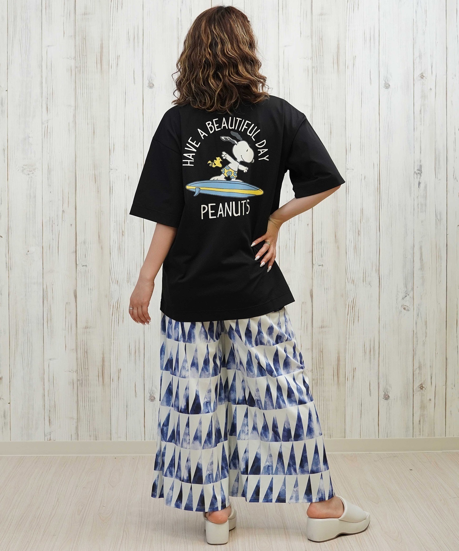 ANTIBAL アンティバル 水着 レディース ラッシュガード 半袖 Tシャツ スヌーピー 水陸両用 UVカット 253AN2ST642(BLK-FREE)