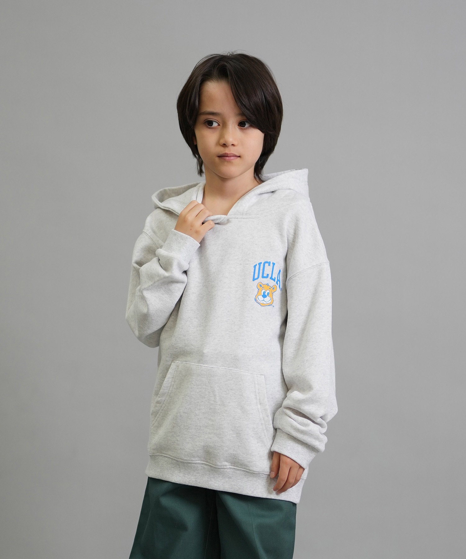ANTIBAL アンティバル プルオーバー パーカー キッズ ジュニア 子供 UCLA スウェット フーディー ロゴ バックプリント 裏毛 254AN3PK115 ムラサキスポーツ限定(WHT-130cm)