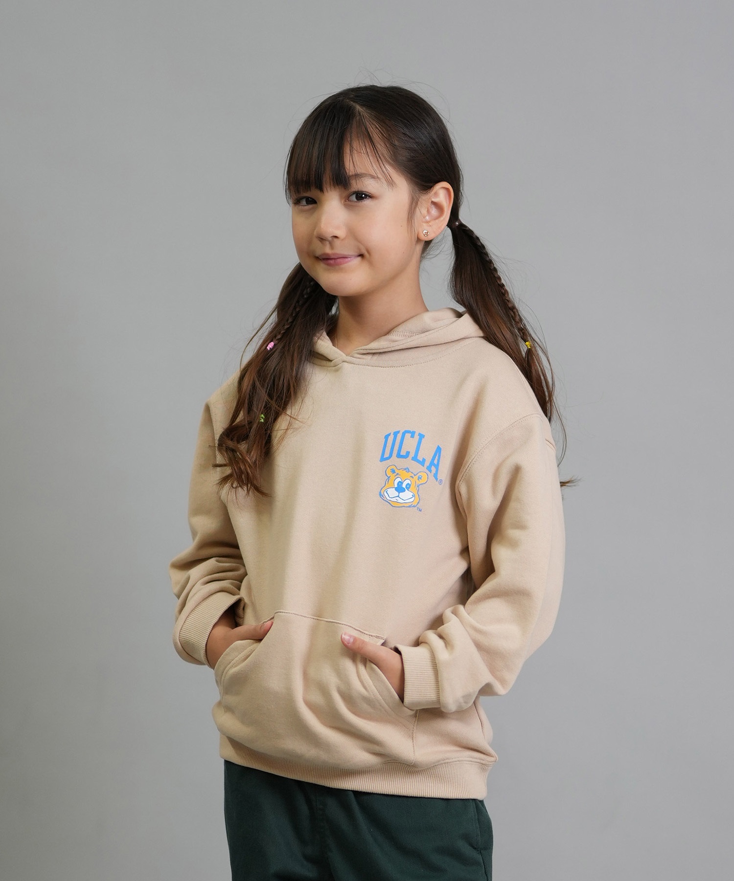 ANTIBAL アンティバル プルオーバー パーカー キッズ ジュニア 子供 UCLA スウェット フーディー ロゴ バックプリント 裏毛 254AN3PK115 ムラサキスポーツ限定(WHT-130cm)