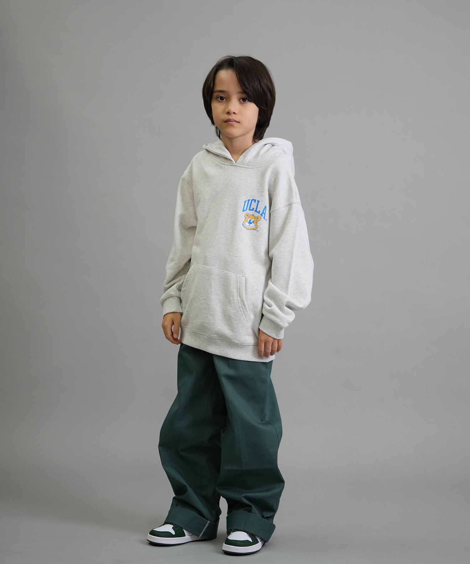 ANTIBAL アンティバル プルオーバー パーカー キッズ ジュニア 子供 UCLA スウェット フーディー ロゴ バックプリント 裏毛 254AN3PK115 ムラサキスポーツ限定(WHT-130cm)
