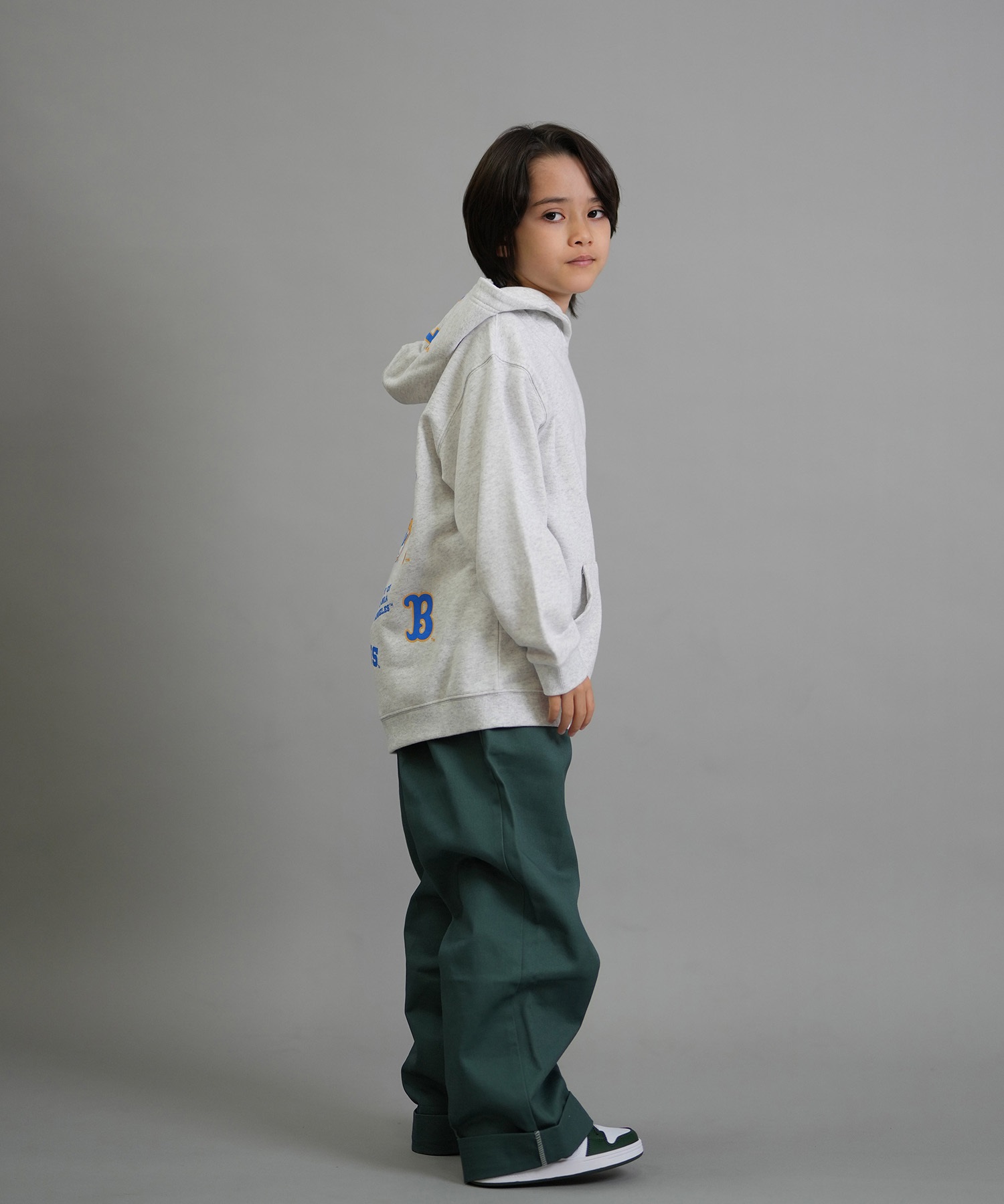 ANTIBAL アンティバル プルオーバー パーカー キッズ ジュニア 子供 UCLA スウェット フーディー ロゴ バックプリント 裏毛 254AN3PK115 ムラサキスポーツ限定(WHT-130cm)