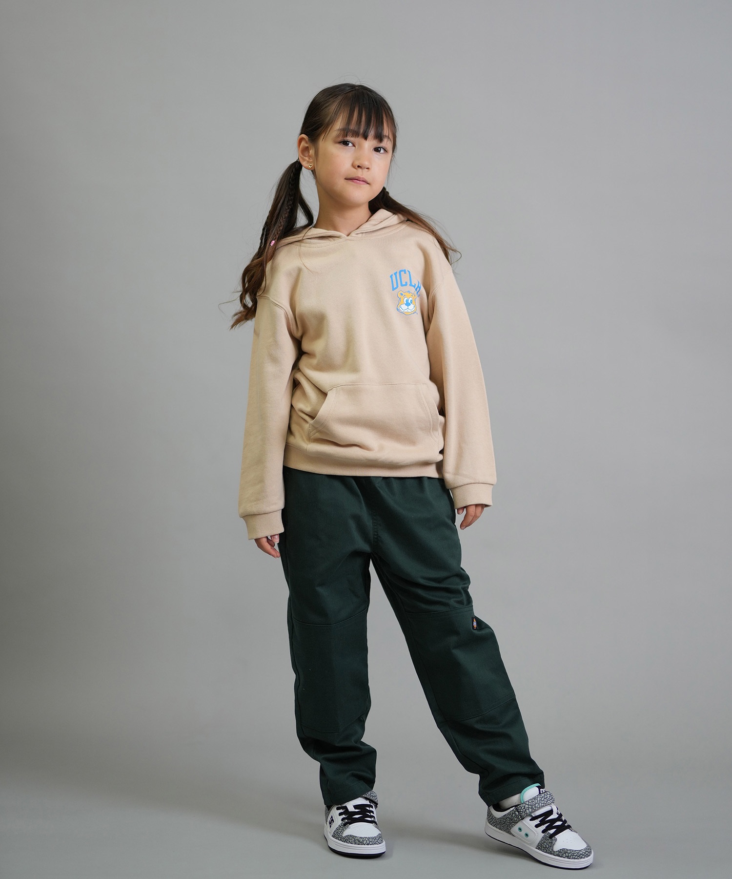 ANTIBAL アンティバル プルオーバー パーカー キッズ ジュニア 子供 UCLA スウェット フーディー ロゴ バックプリント 裏毛 254AN3PK115 ムラサキスポーツ限定(WHT-130cm)