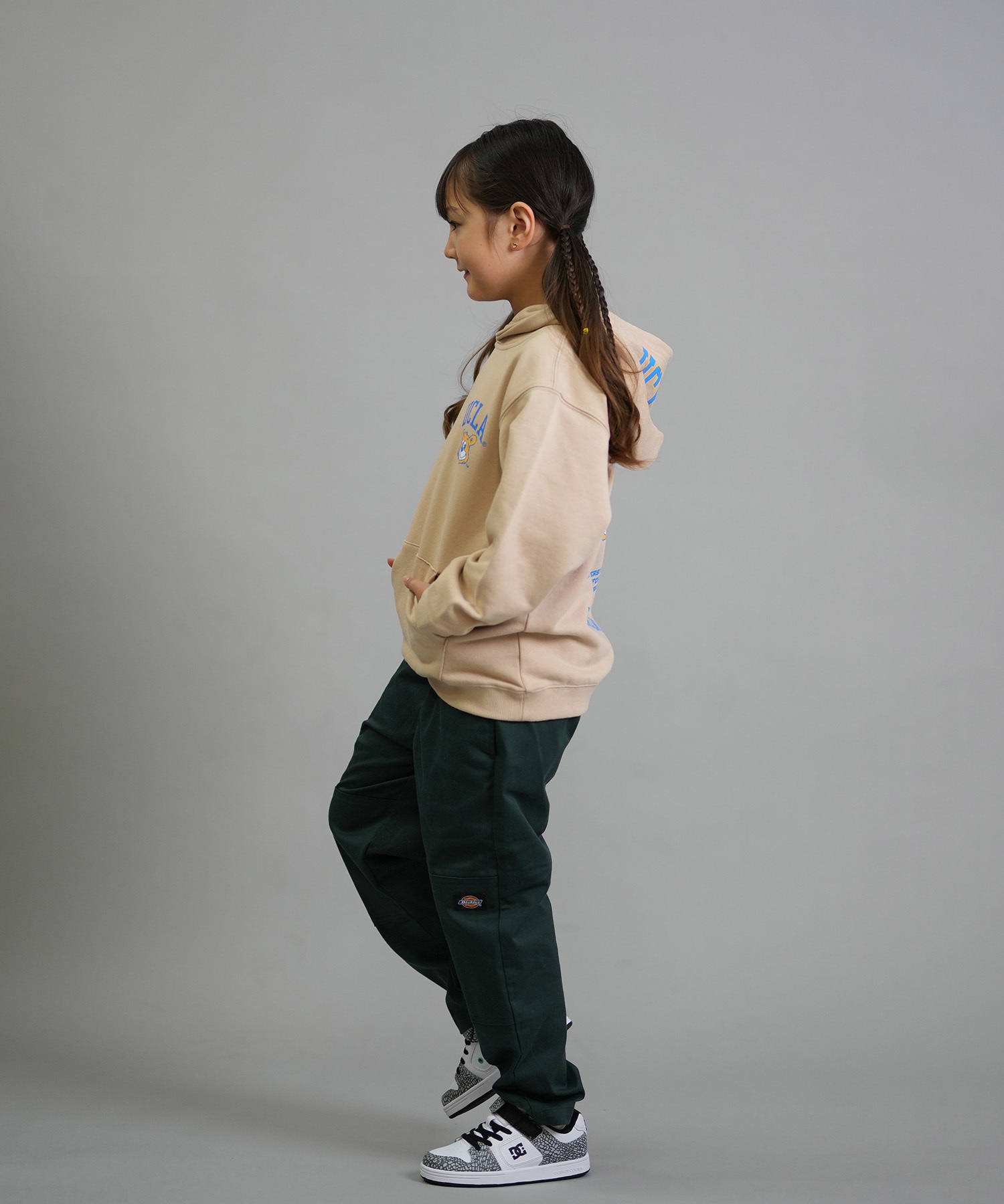 ANTIBAL アンティバル プルオーバー パーカー キッズ ジュニア 子供 UCLA スウェット フーディー ロゴ バックプリント 裏毛 254AN3PK115 ムラサキスポーツ限定(WHT-130cm)
