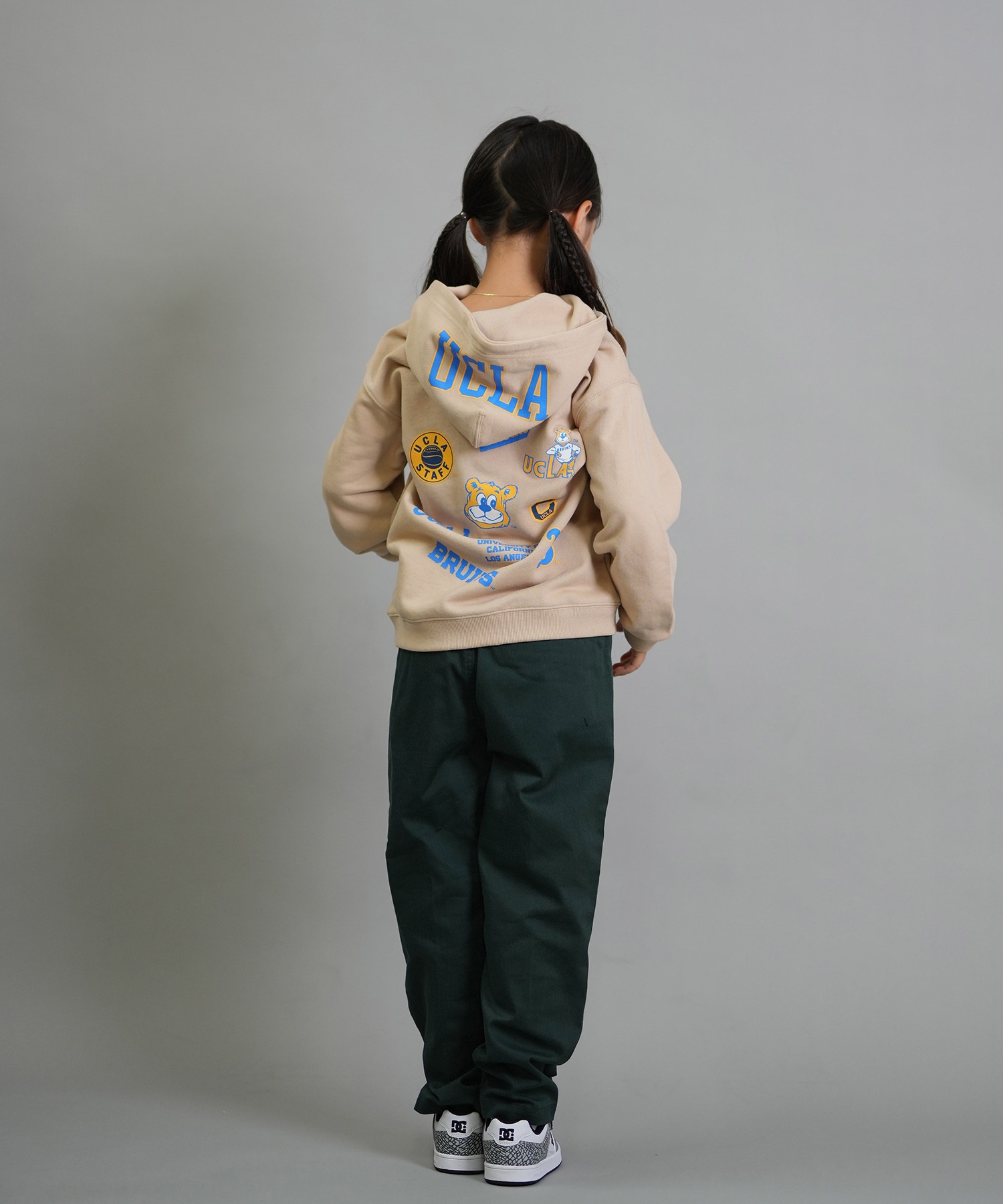 ANTIBAL アンティバル プルオーバー パーカー キッズ ジュニア 子供 UCLA スウェット フーディー ロゴ バックプリント 裏毛 254AN3PK115 ムラサキスポーツ限定(WHT-130cm)