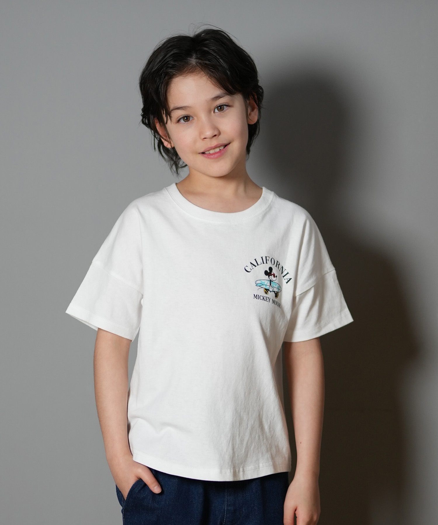 ANTIBAL アンティバル 半袖 Tシャツ キッズ バックプリント ミッキーマウス 252AN3ST539(WHT-2-130cm)