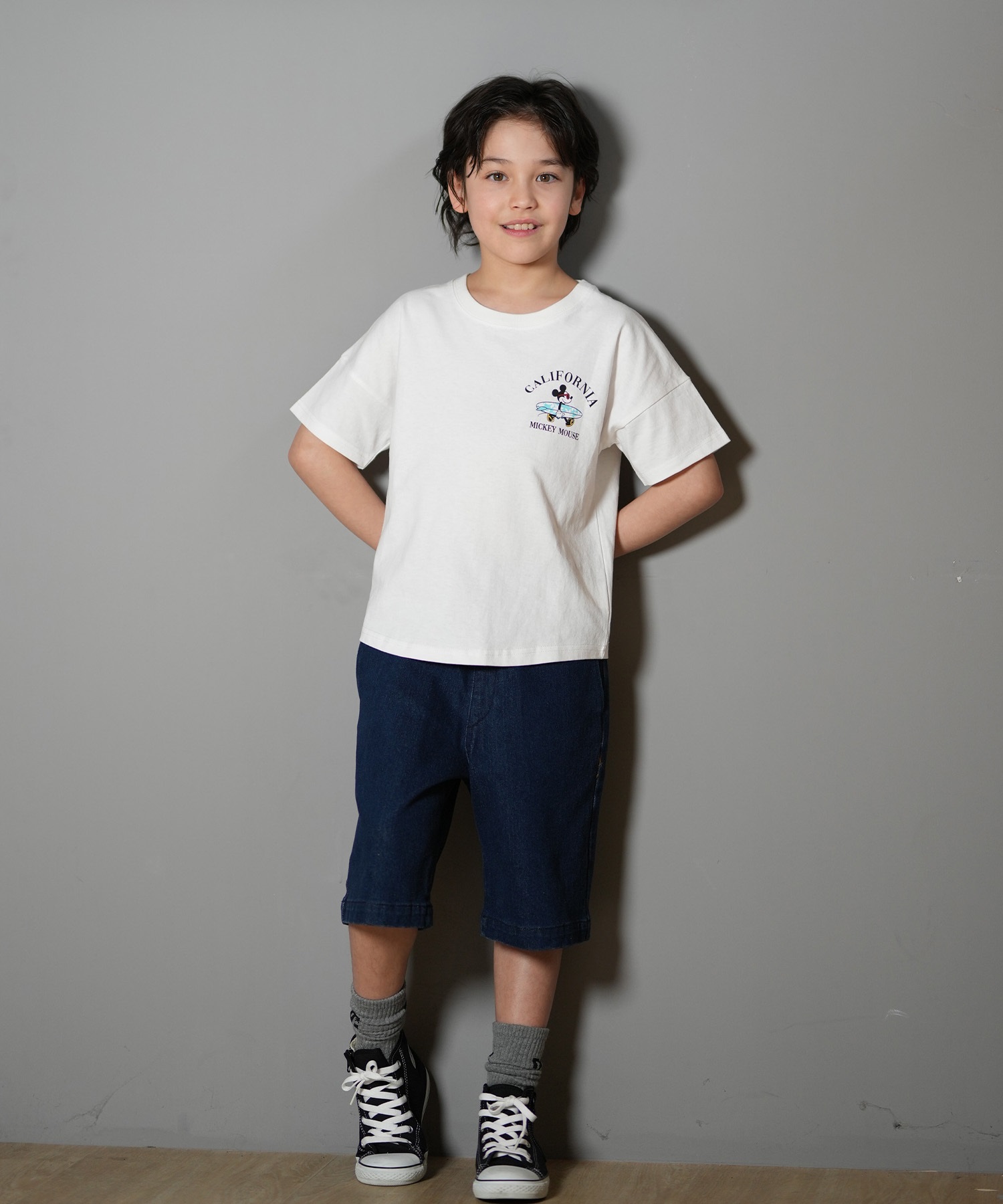 ANTIBAL アンティバル 半袖 Tシャツ キッズ バックプリント ミッキーマウス 252AN3ST539(WHT-2-130cm)