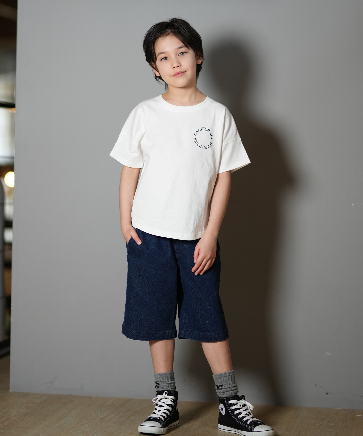 ANTIBAL アンティバル 半袖 Tシャツ キッズ バックプリント ミッキーマウス 252AN3ST541(WHT-130cm)