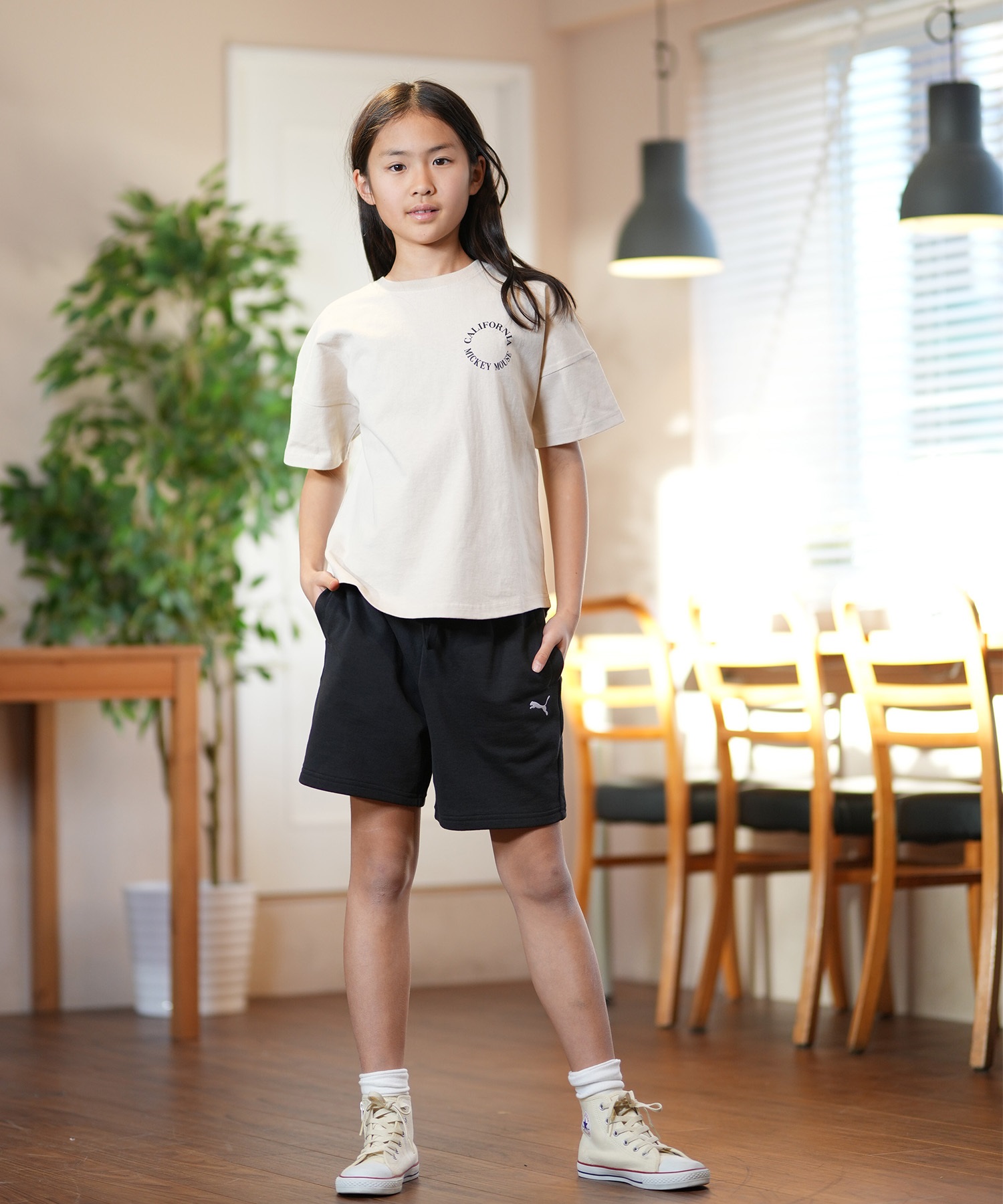 ANTIBAL アンティバル 半袖 Tシャツ キッズ バックプリント ミッキーマウス 252AN3ST541(WHT-130cm)