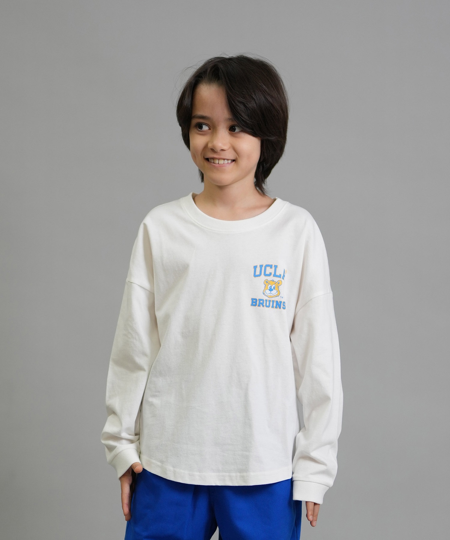 ANTIBAL アンティバル 長袖 Tシャツ ロンT キッズ ジュニア 子供 UCLA バックプリント 254AN3LT217 ムラサキスポーツ限定(WHT-130cm)