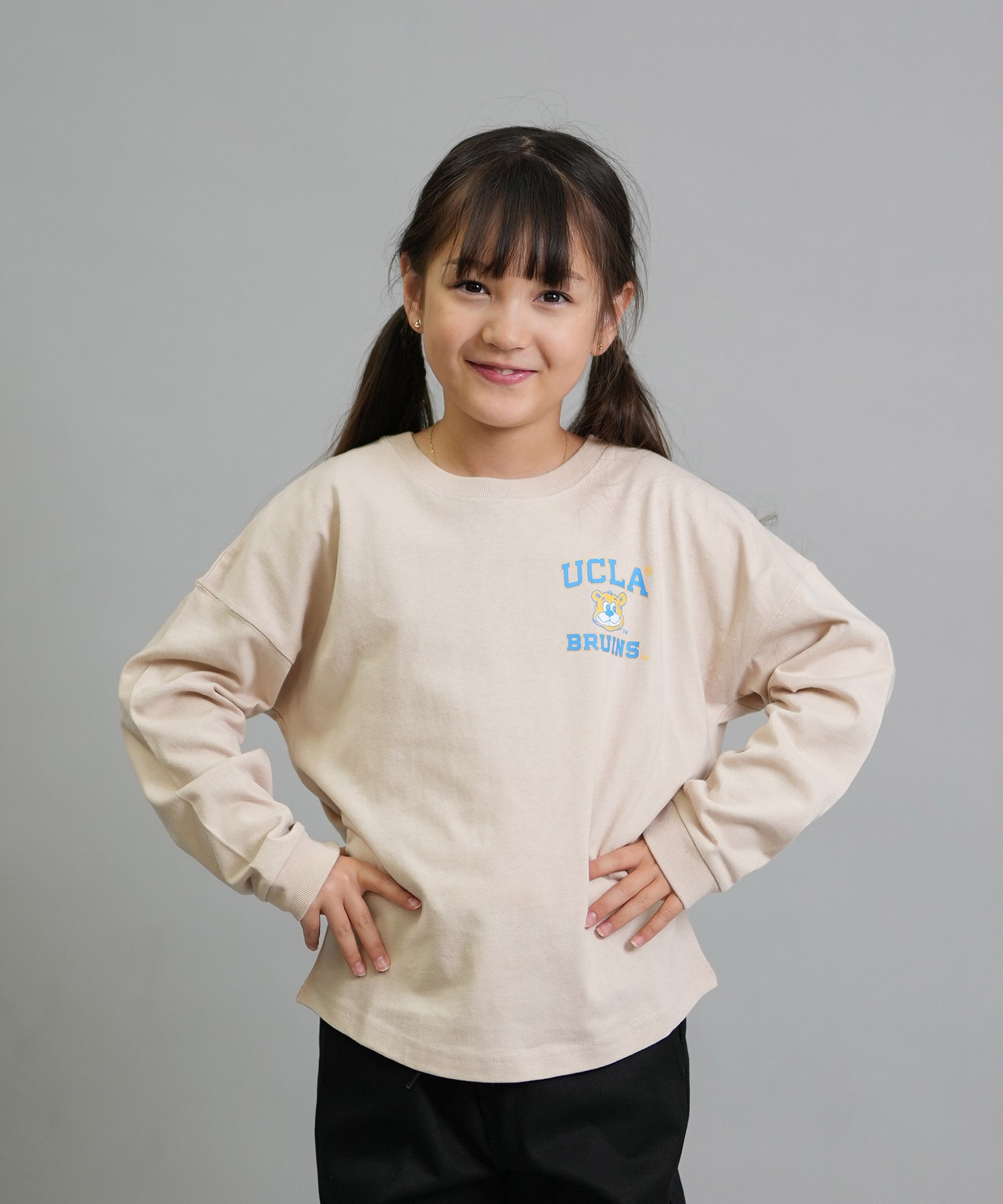 ANTIBAL アンティバル 長袖 Tシャツ ロンT キッズ ジュニア 子供 UCLA バックプリント 254AN3LT217 ムラサキスポーツ限定(WHT-130cm)