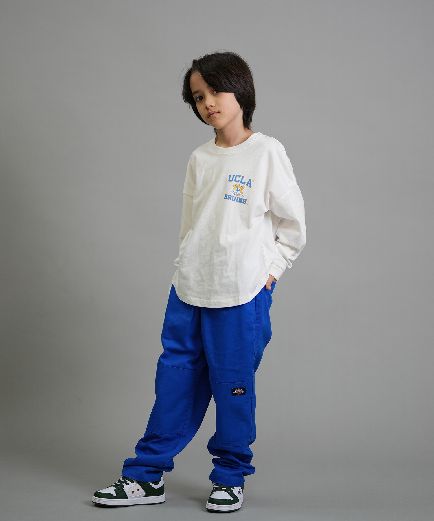 ANTIBAL アンティバル 長袖 Tシャツ ロンT キッズ ジュニア 子供 UCLA バックプリント 254AN3LT217 ムラサキスポーツ限定(WHT-130cm)