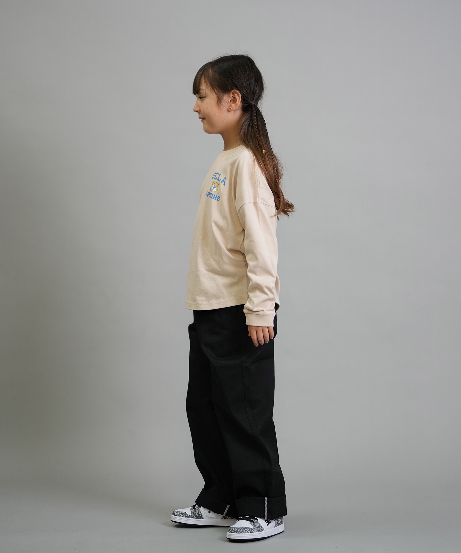 ANTIBAL アンティバル 長袖 Tシャツ ロンT キッズ ジュニア 子供 UCLA バックプリント 254AN3LT217 ムラサキスポーツ限定(WHT-130cm)