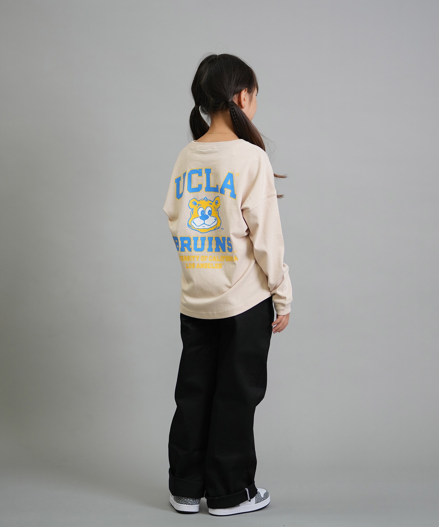 ANTIBAL アンティバル 長袖 Tシャツ ロンT キッズ ジュニア 子供 UCLA バックプリント 254AN3LT217 ムラサキスポーツ限定(WHT-130cm)