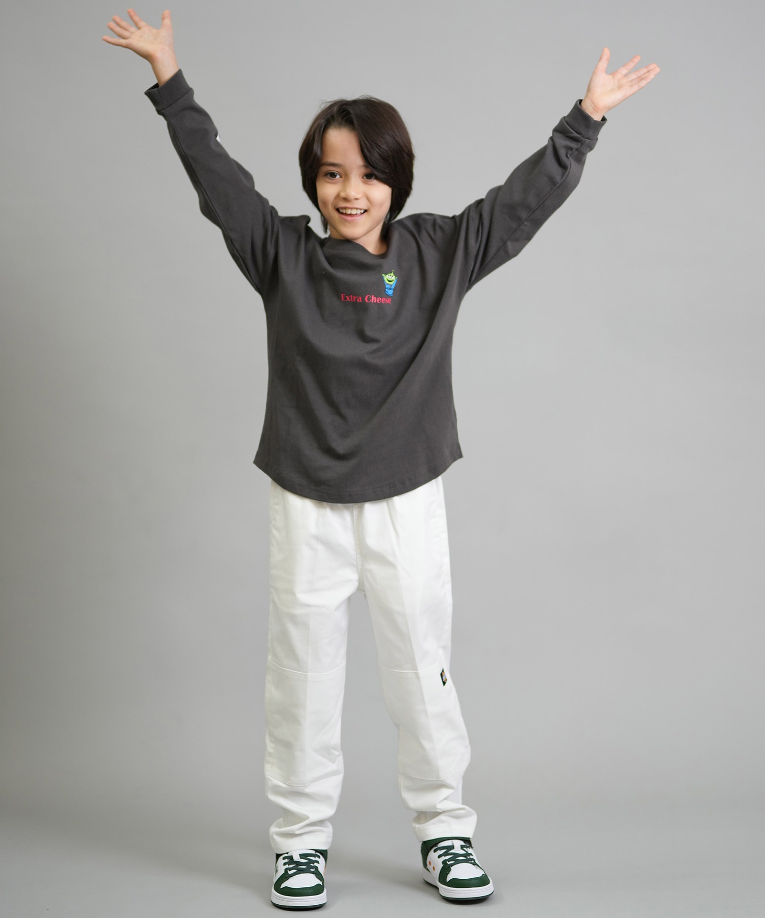 ANTIBAL アンティバル 長袖 Tシャツ ロンT キッズ ジュニア 子供 TOY STORY トイ・ストーリー バックプリント 254AN3LT219 ムラサキスポーツ限定(GRY-130cm)