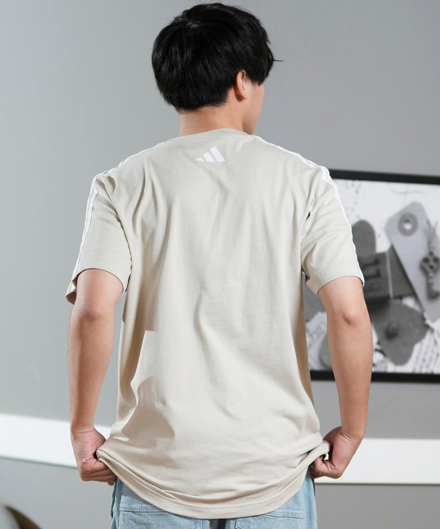 adidas アディダス 半袖 Tシャツ メンズ スリーストライプ 吸水速乾