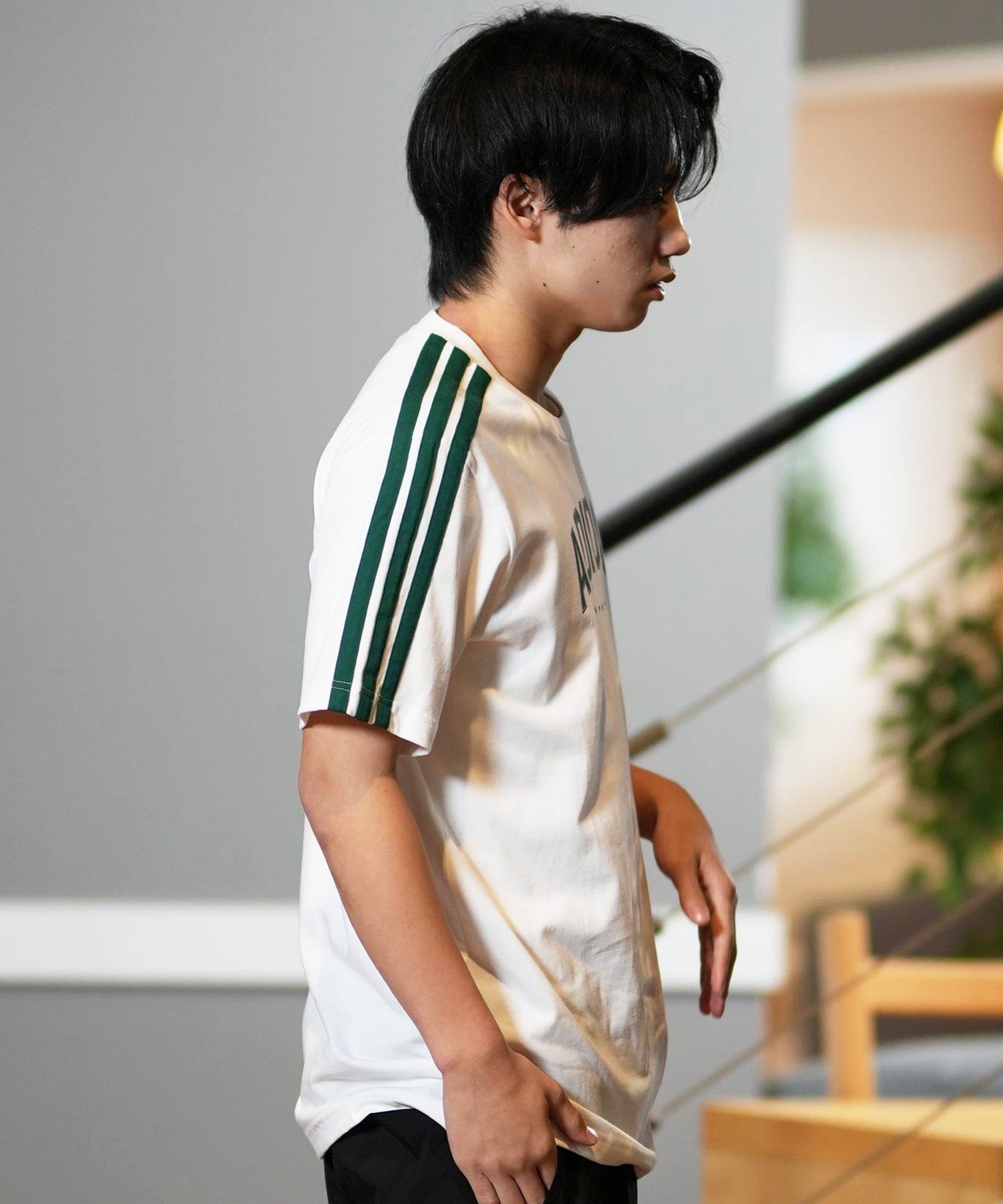 adidas アディダス 半袖 Tシャツ メンズ スリーストライプ 吸水