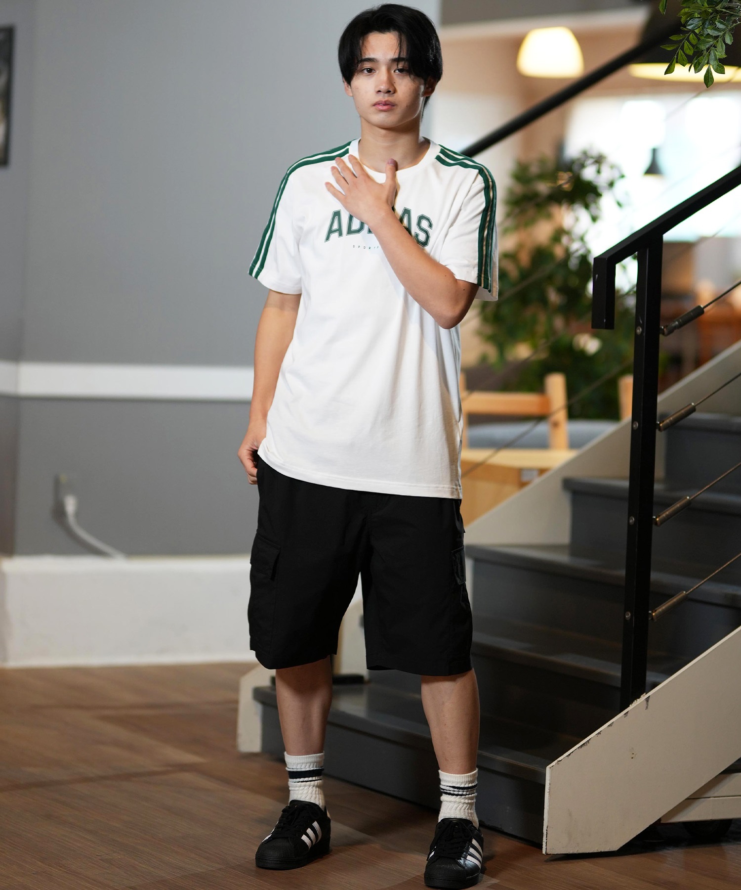 adidas アディダス 半袖 Tシャツ メンズ スリーストライプ 吸水速乾