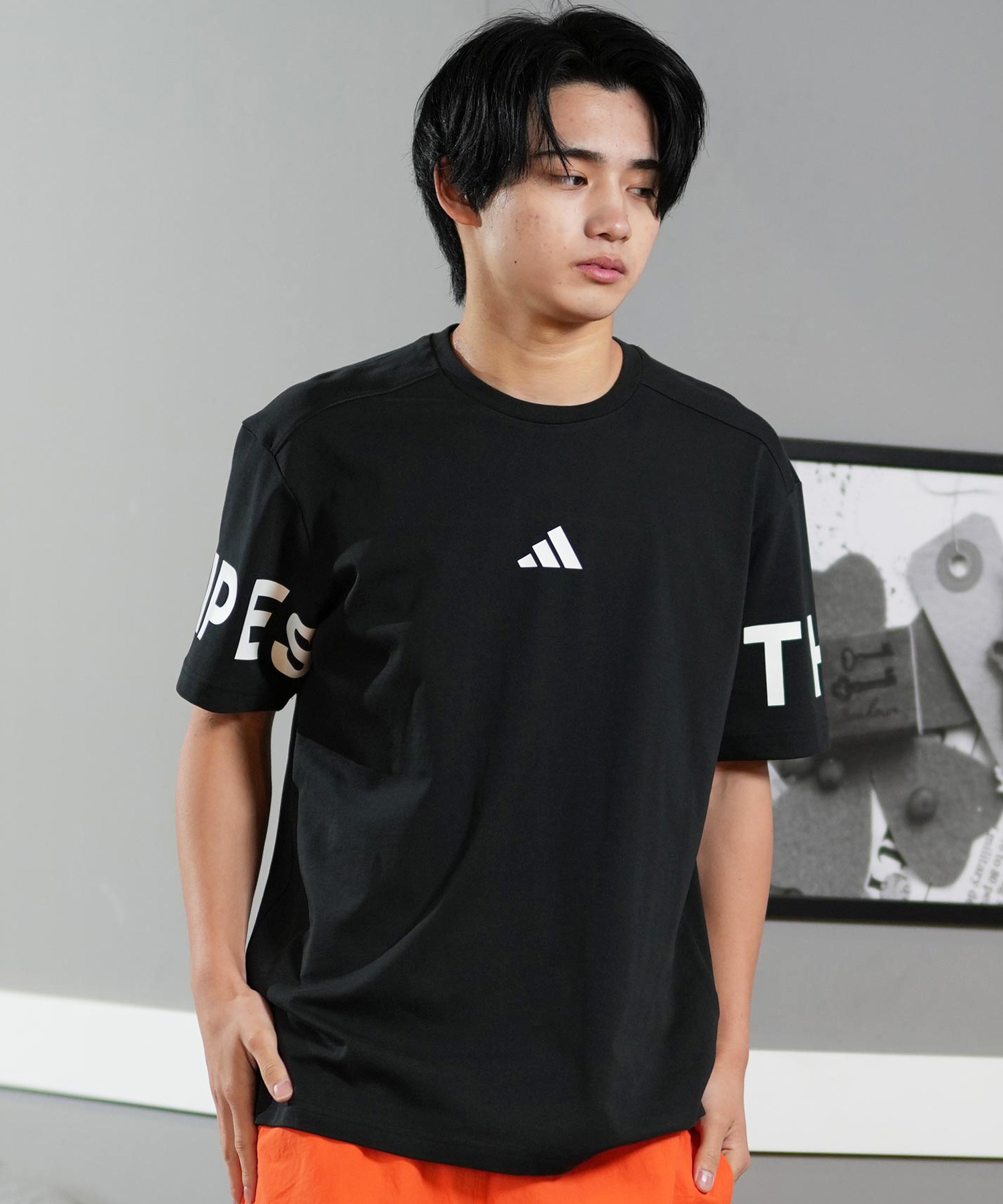adidas アディダス 半袖 Tシャツ メンズ バックプリント スリー