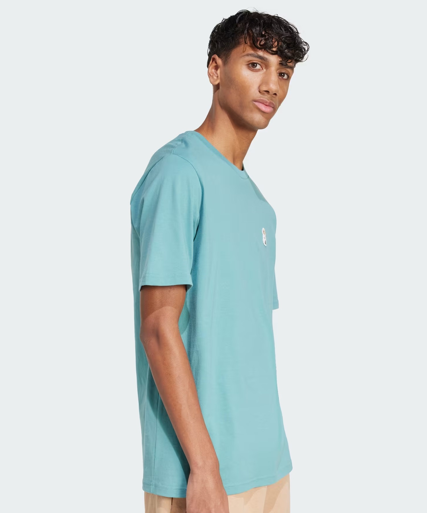 【値下げ】Salsation Blue Denim Vネック半袖Tシャツ S adidas アディダス 半袖 Tシャツ メンズ ドッグ ソックスパッチ
