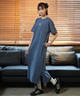 adidas アディダス ワンピース レディース ロング丈 スリーストライプス ワード Tシャツワンピース KQD30(BK/BK-M)