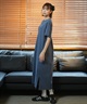 adidas アディダス ワンピース レディース ロング丈 スリーストライプス ワード Tシャツワンピース KQD30(BK/BK-M)