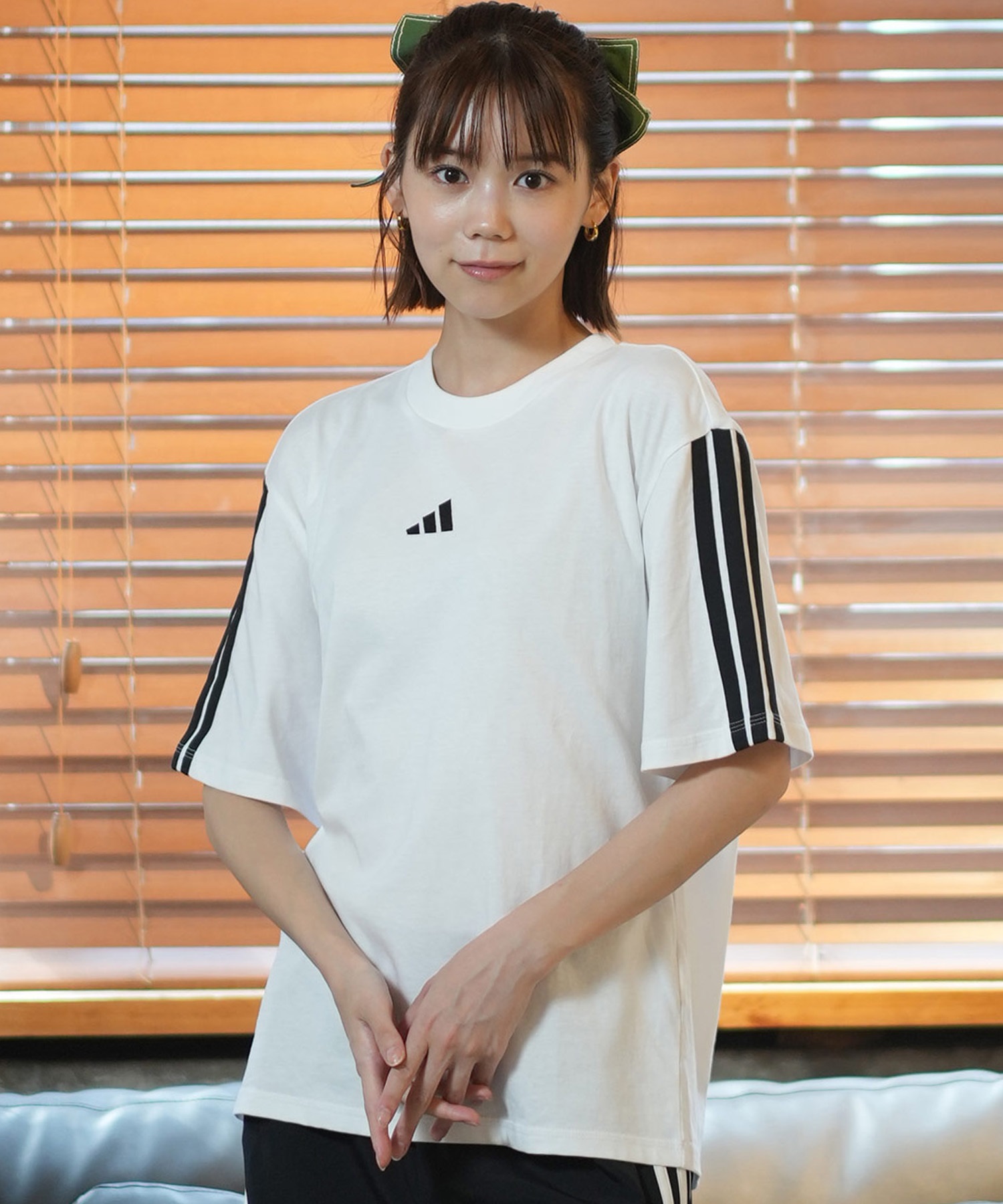 adidas アディダス レディース 半袖 Tシャツ スリーストライプTシャツ