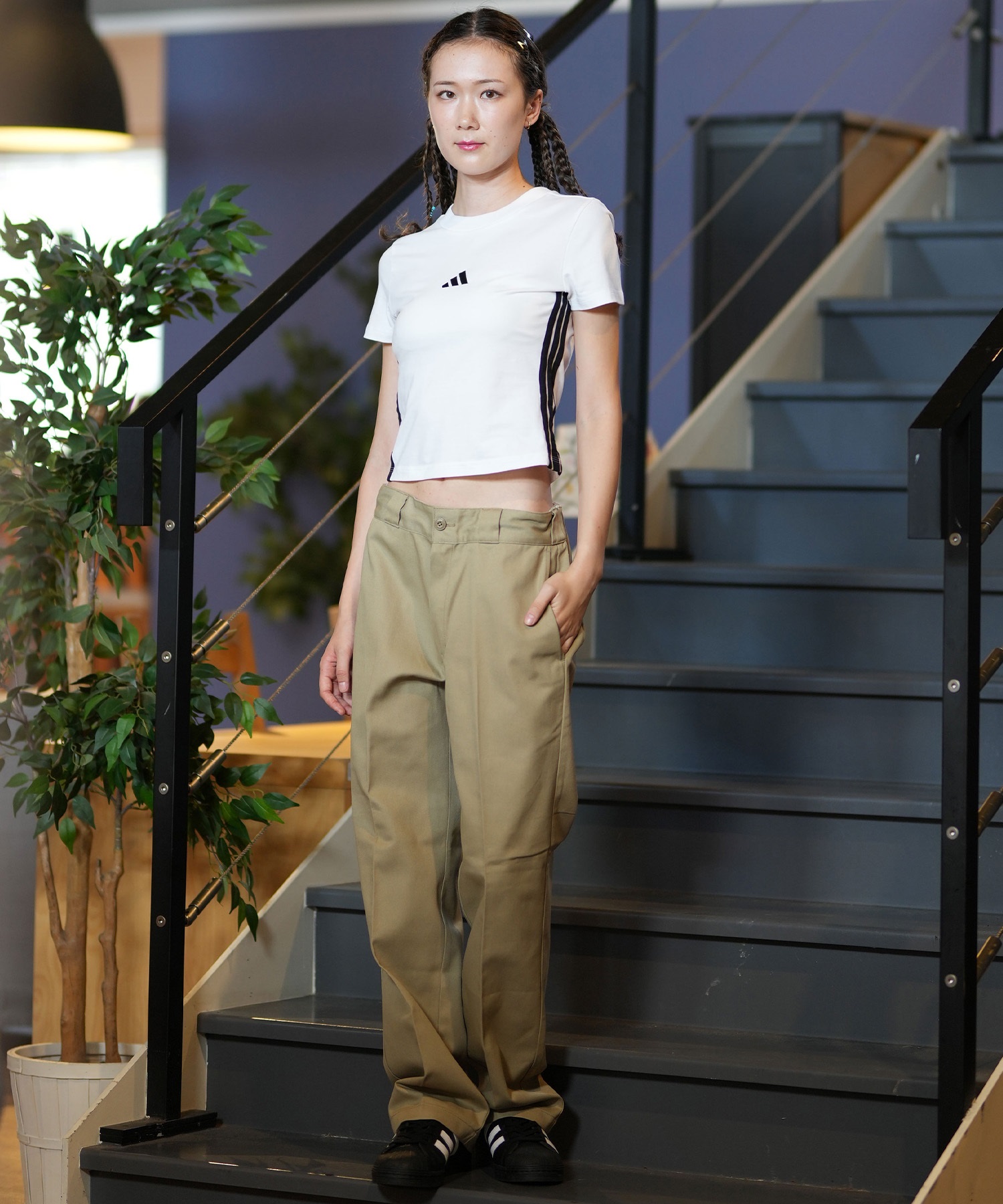 ★かわいい!adidas originals3ストライプショートTシャツ adidas Originals アディダス オリジナルス 3ストライプ