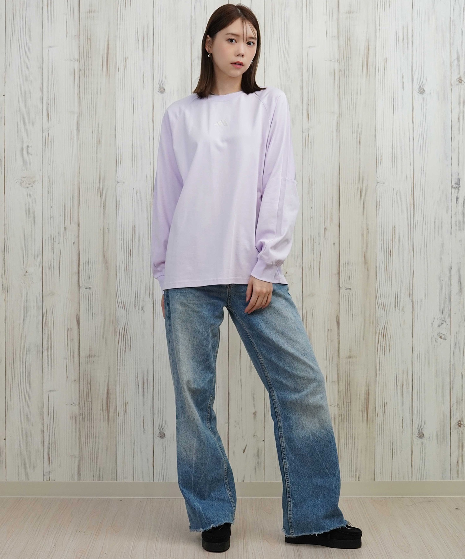 adidas アディダス 長袖 Tシャツ ロンT レディース バックテープ