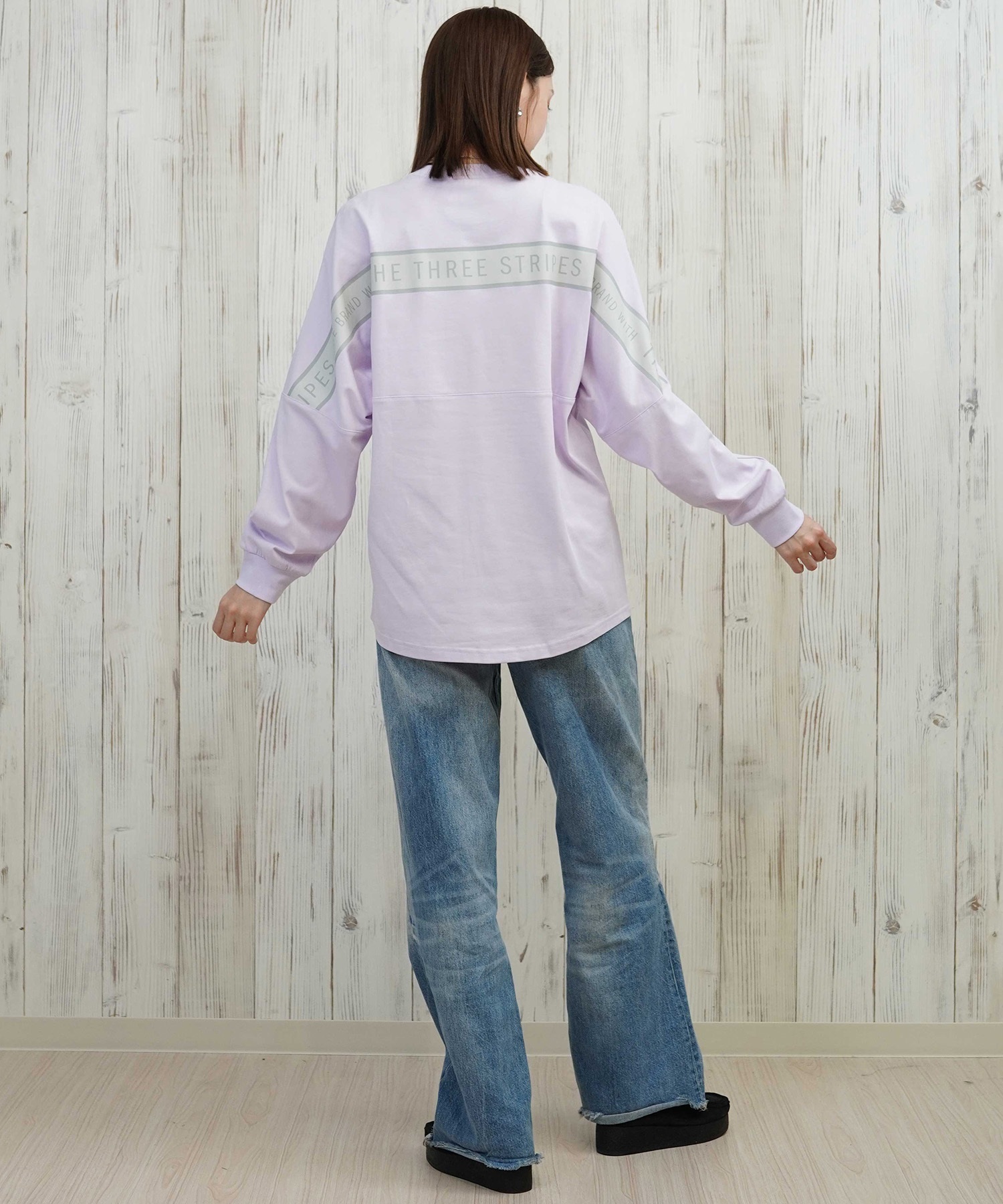 tシャツ adidas/アディダス バックテープ/ロンT CX380 レディース adidas アディダス 長袖 Tシャツ ロンT レディース バックテープ