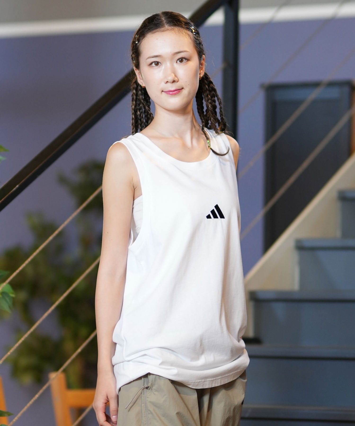 adidas アディダス タンクトップ レディース ロゴ