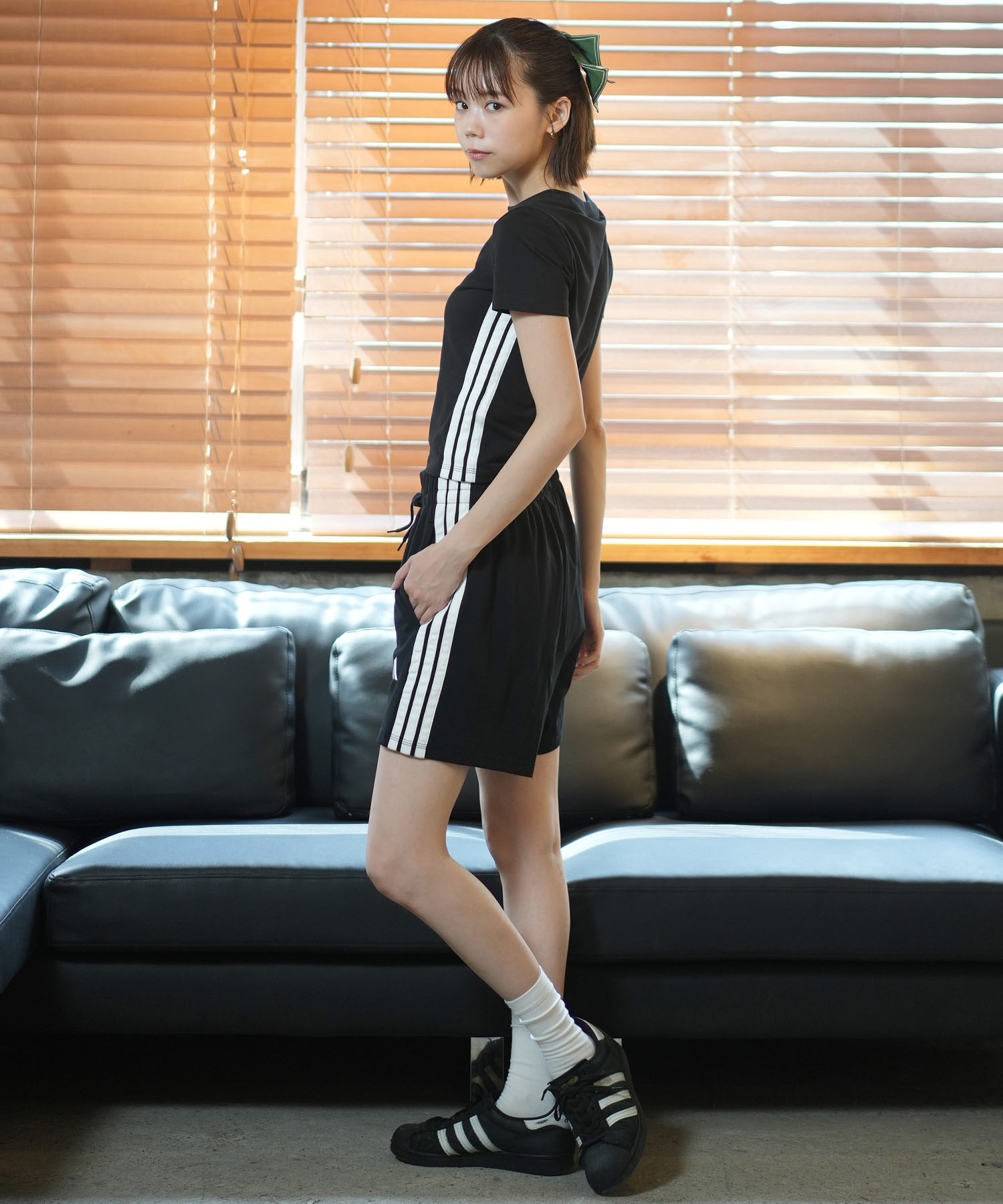 adidas アディダス ショートパンツ レディース スリーストライプ